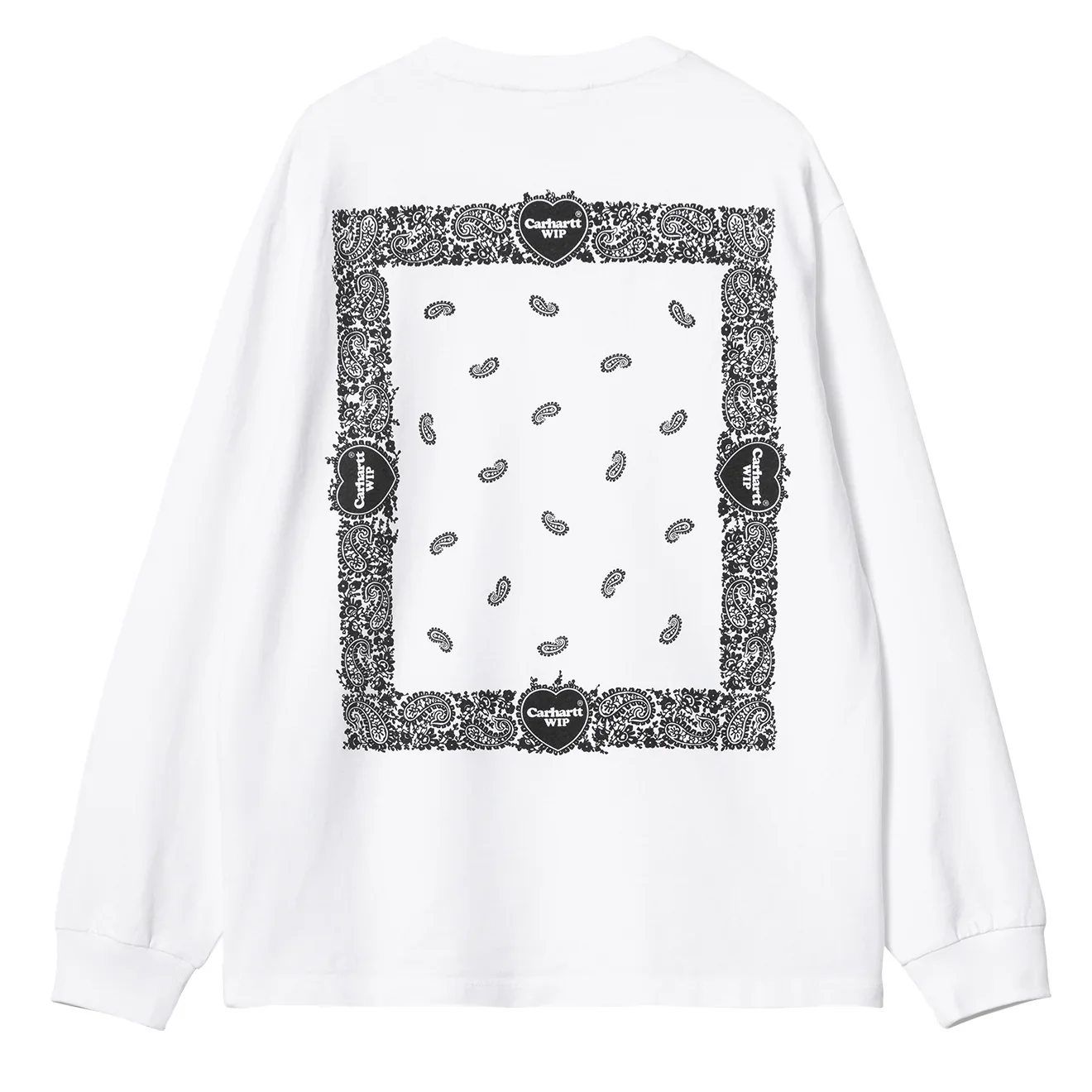 Carhartt WIP Womens L/S Paisley Shirt White / Black Stone Washed - Image 2