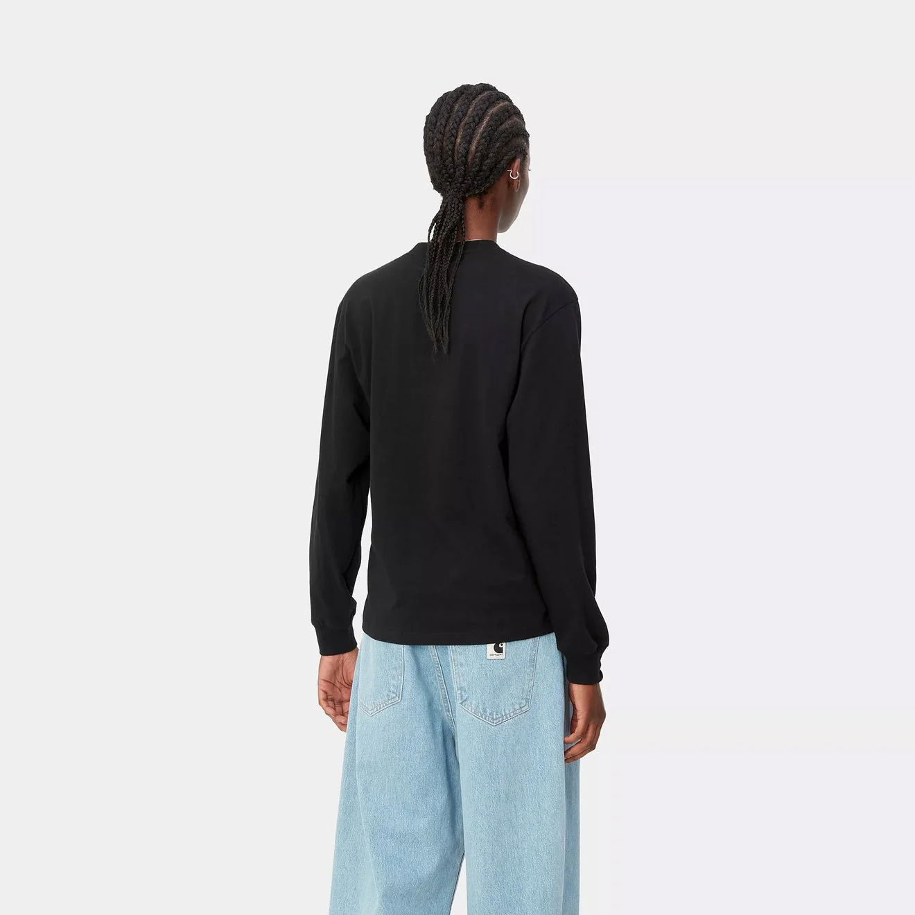 Carhartt WIP Womens L/S Pocket T-Shirt Black - Image 5