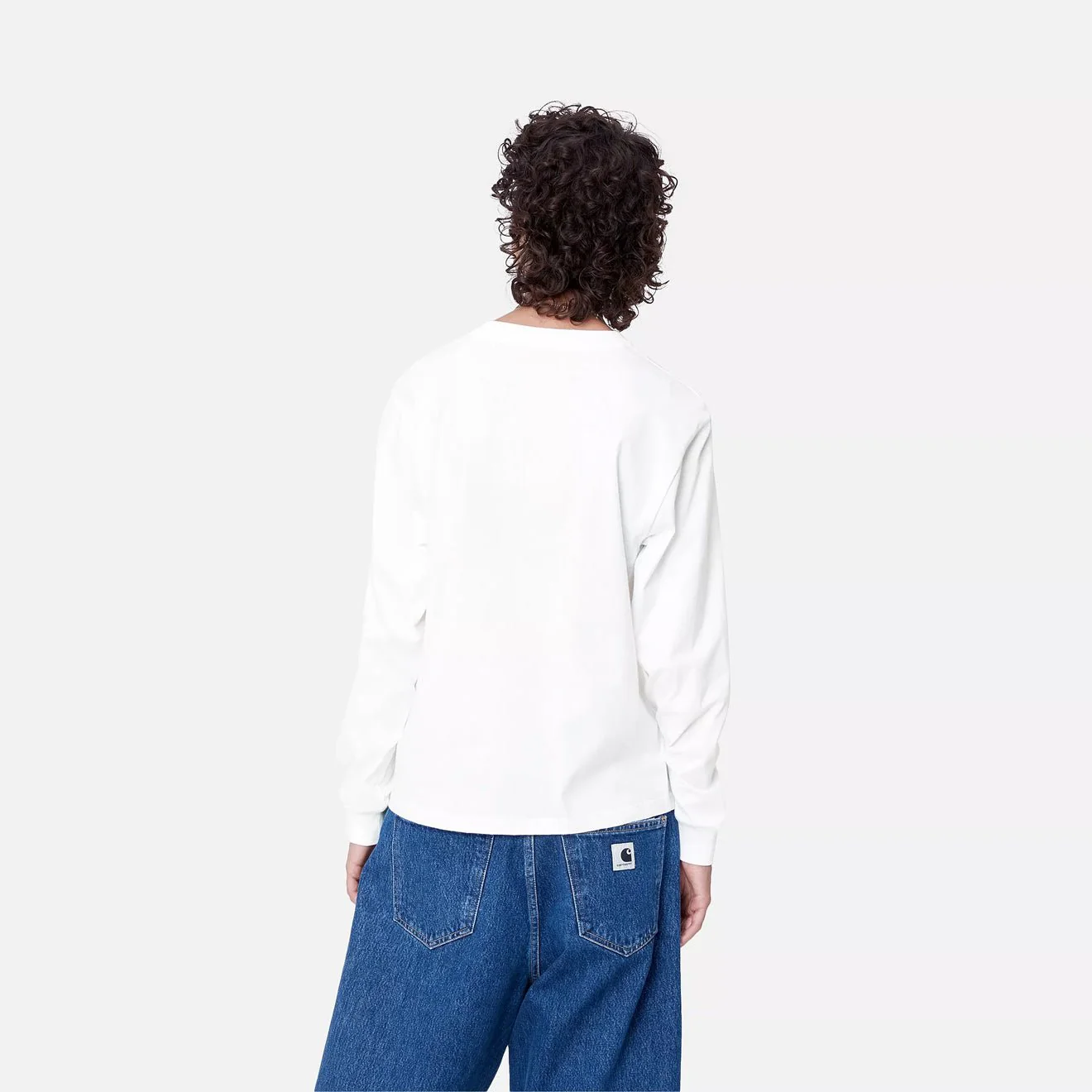 Carhartt WIP Womens L/S Pocket T-Shirt White - Image 5