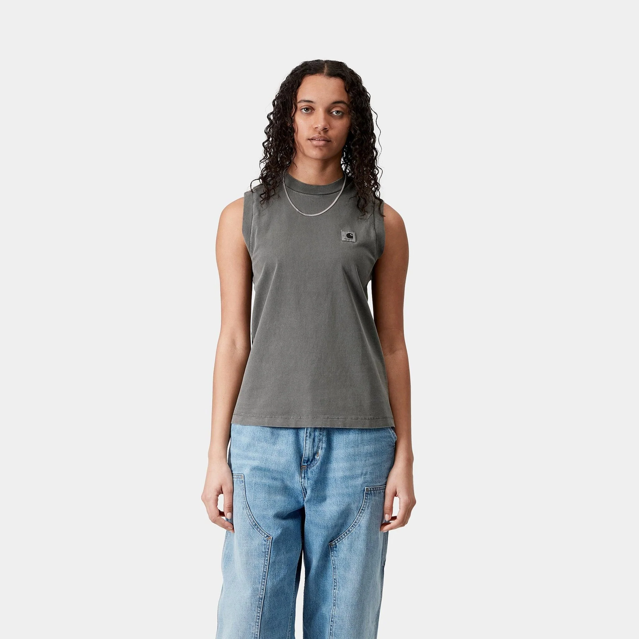 Carhartt WIP Womens Nelson A-Shirt Graphite Garment Dyed - Image 3