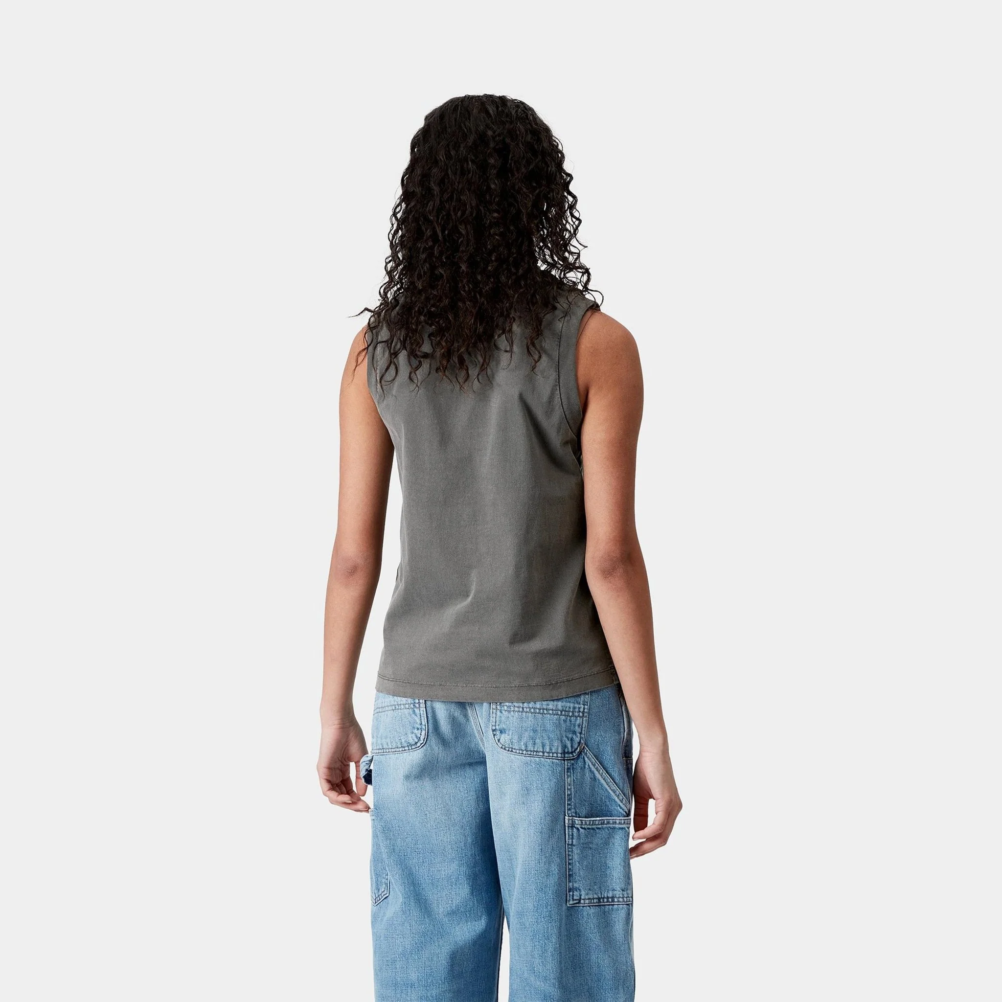 Carhartt WIP Womens Nelson A-Shirt Graphite Garment Dyed - Image 4