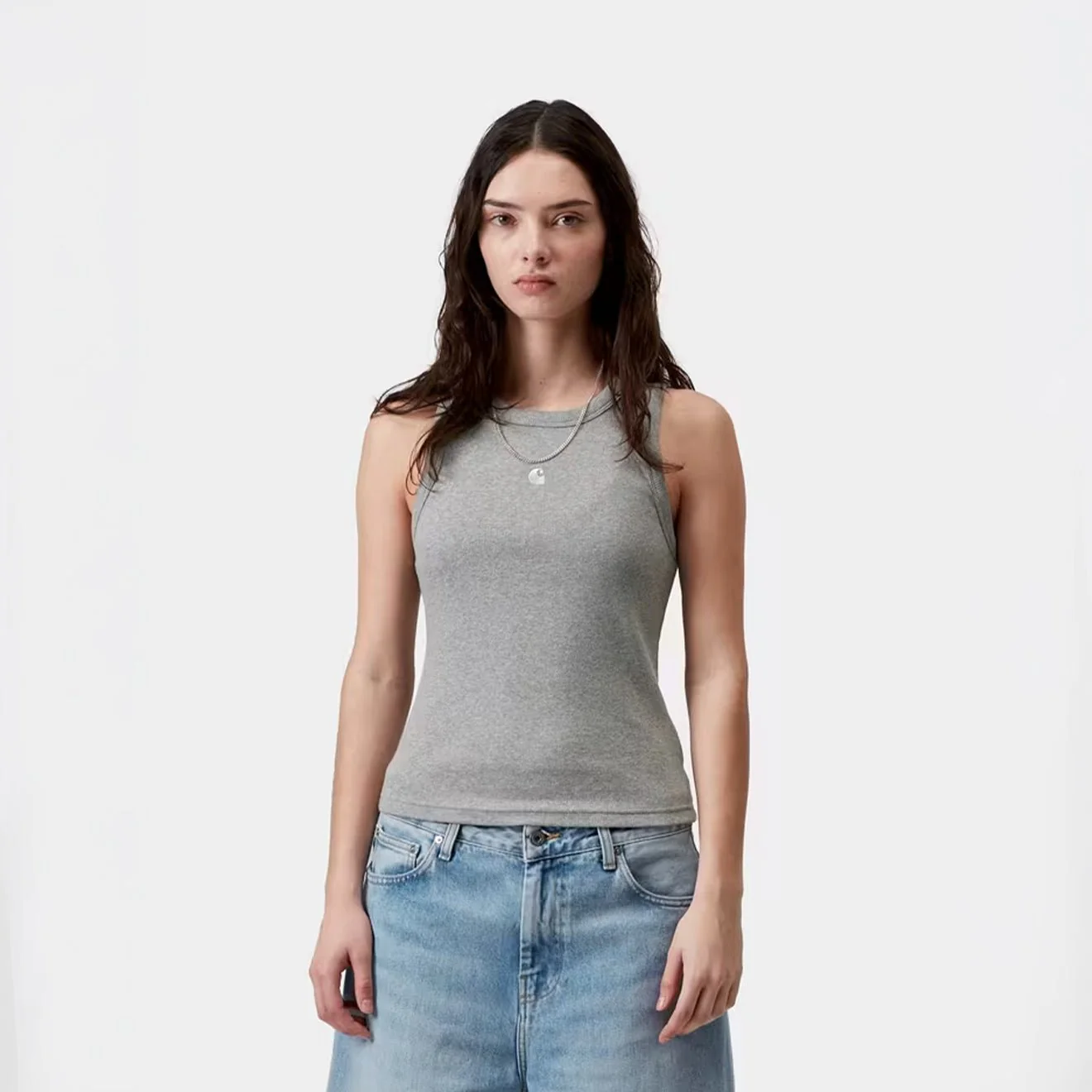 Carhartt WIP Womens Philips A-Shirt Grey Heather - Image 3