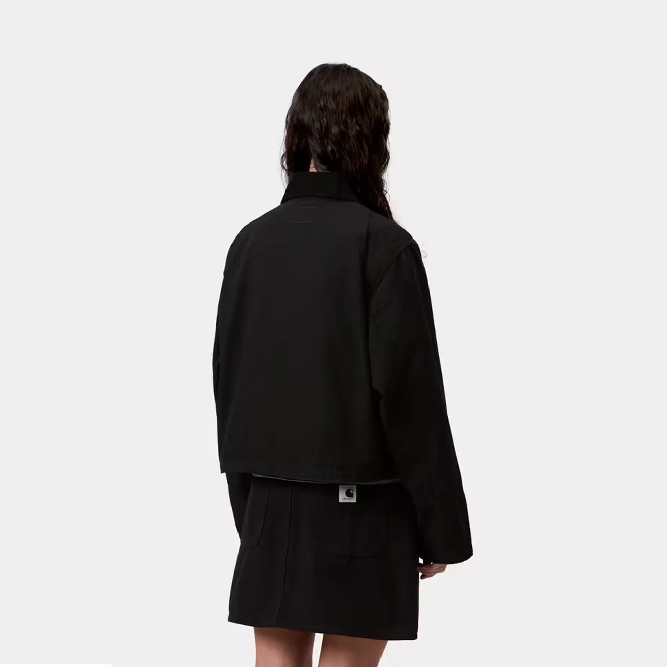 Carhartt WIP Womens Prescott Jacket Black / Black Garment Dyed - Image 4
