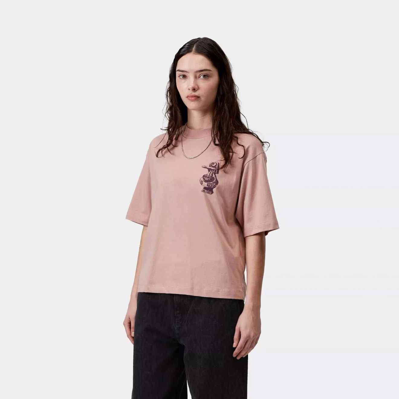 Carhartt WIP Womens S/S Forma T-Shirt Gentle Pink - Image 4