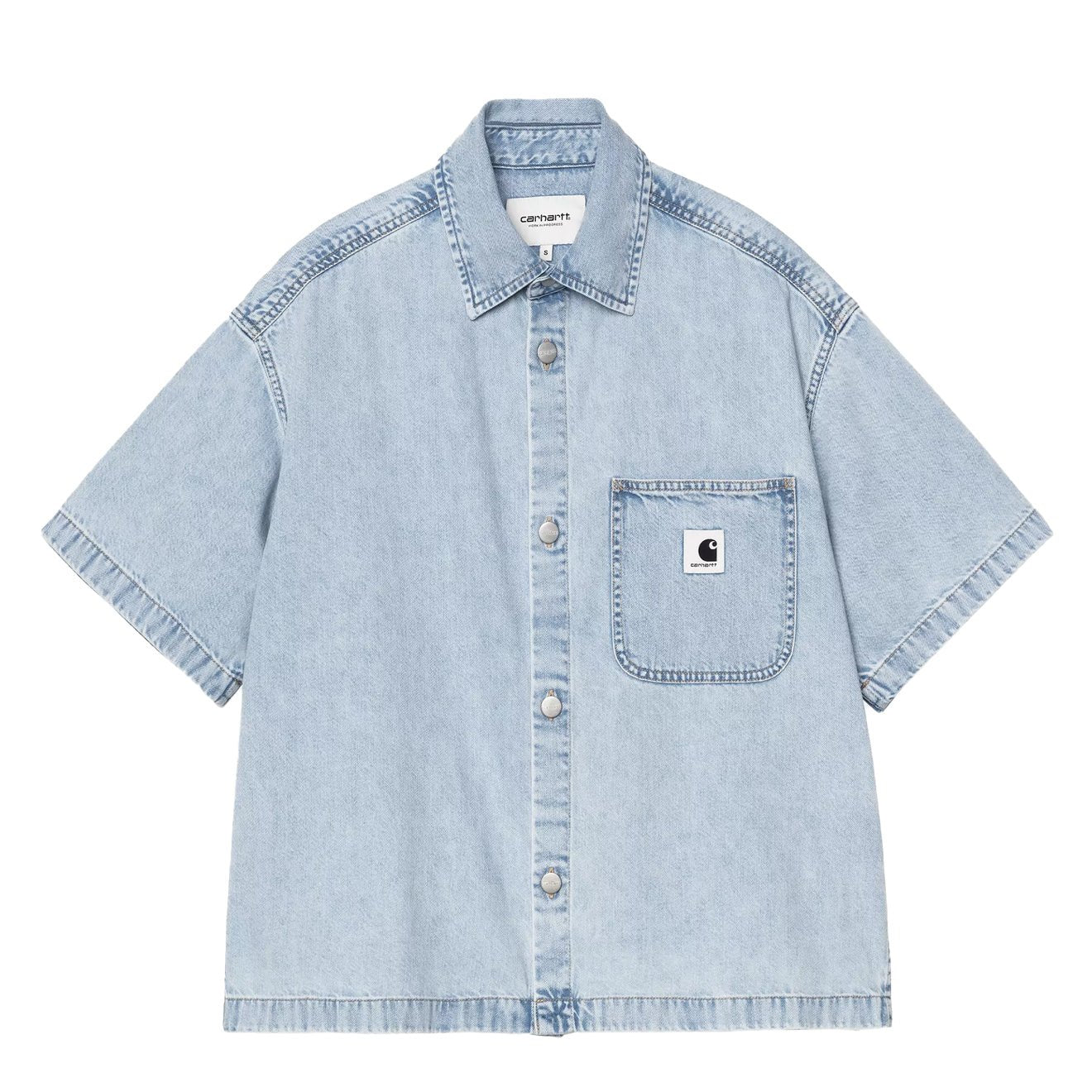 Carhartt WIP Womens S/S Lovilia Shirt Blue Stone Bleached