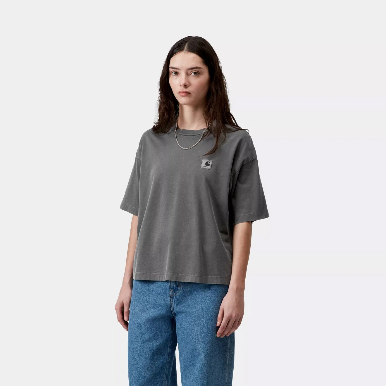 Carhartt WIP Womens S/S Nelson T-Shirt Black Garment Dyed - Image 3