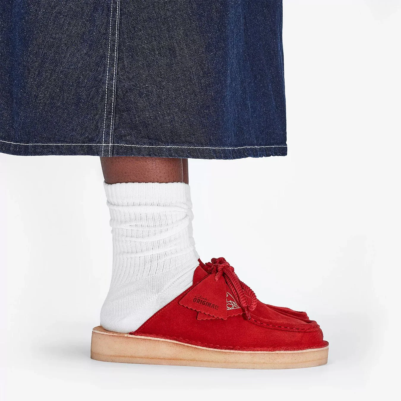 Clarks Originals Womens DSRT Nomad Mule Red Suede - Image 3