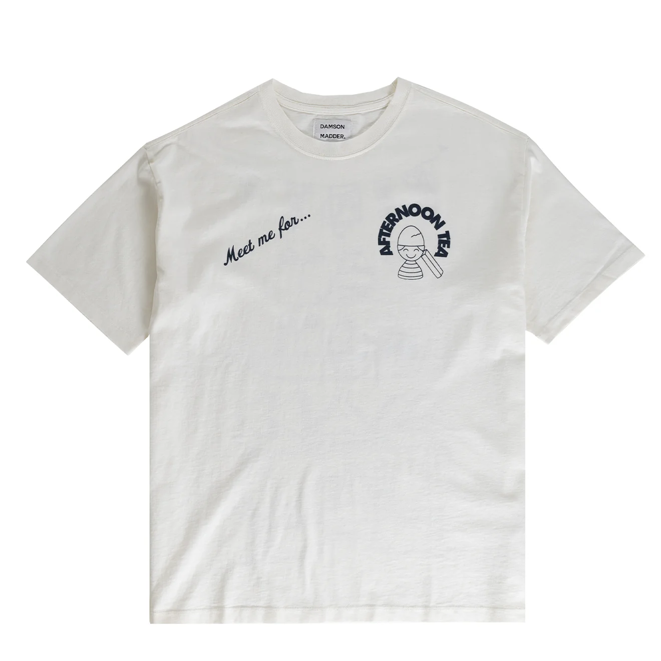Damson Madder Afternoon Tea Boyfriend Tee White