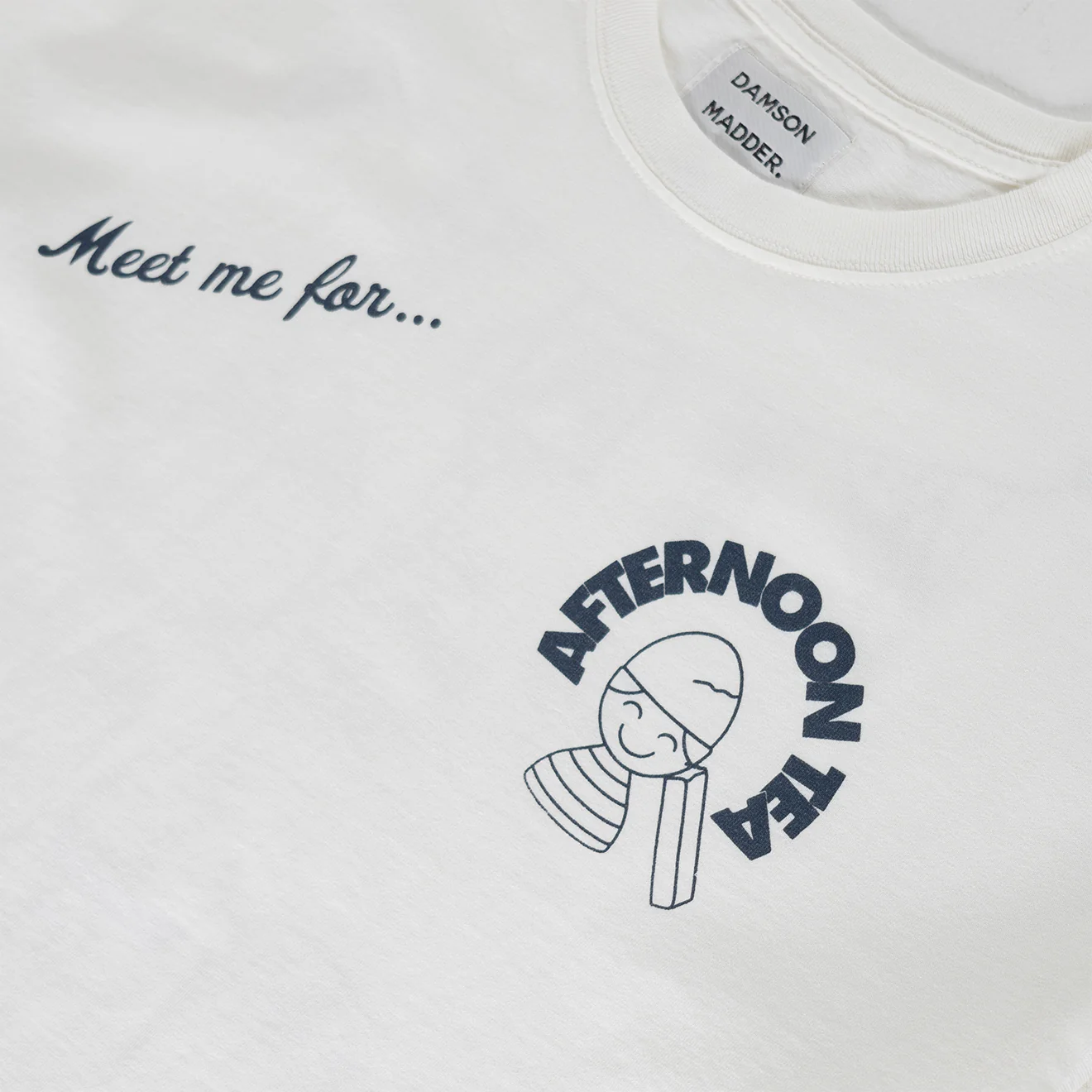 Damson Madder Afternoon Tea Boyfriend Tee White - Image 4