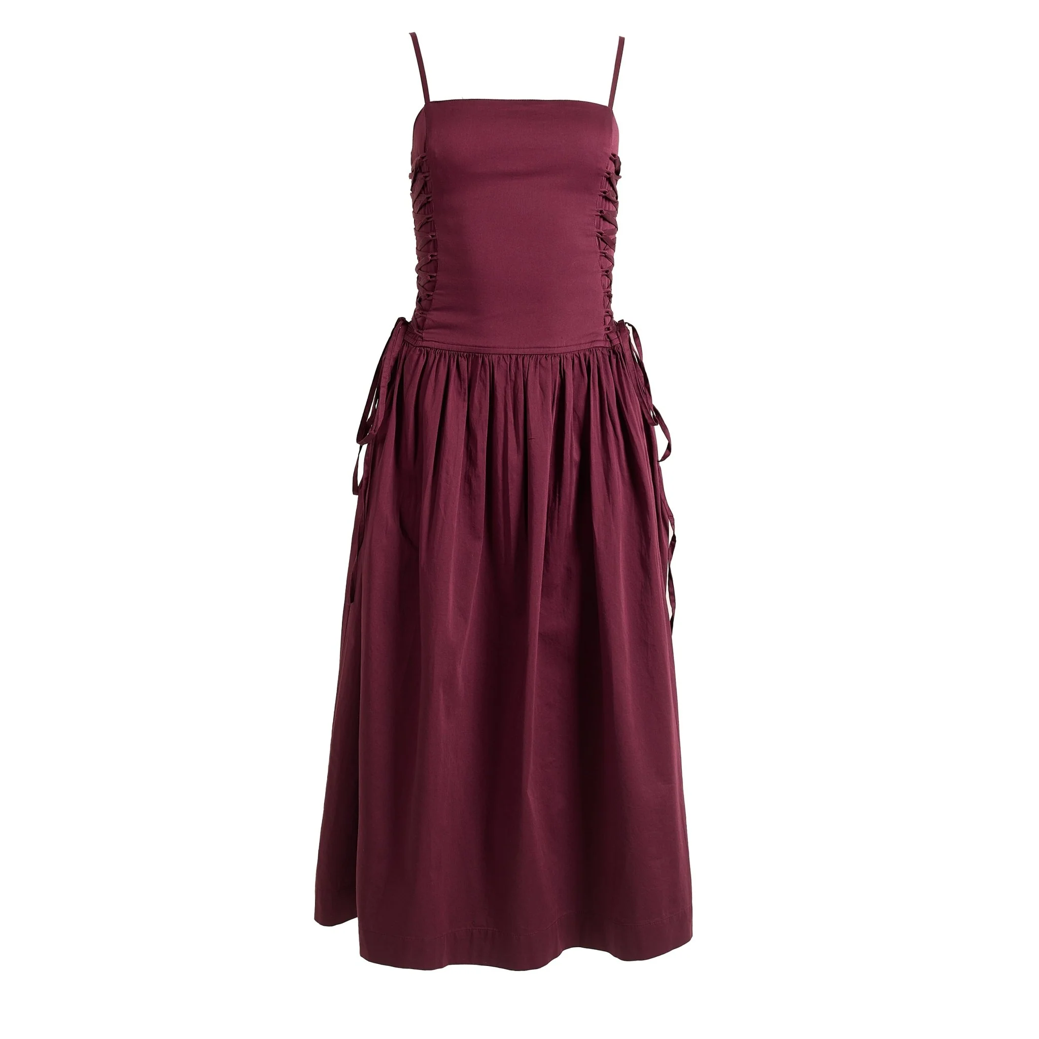 Damson Madder Angelina Cotton Satin Dress Fig