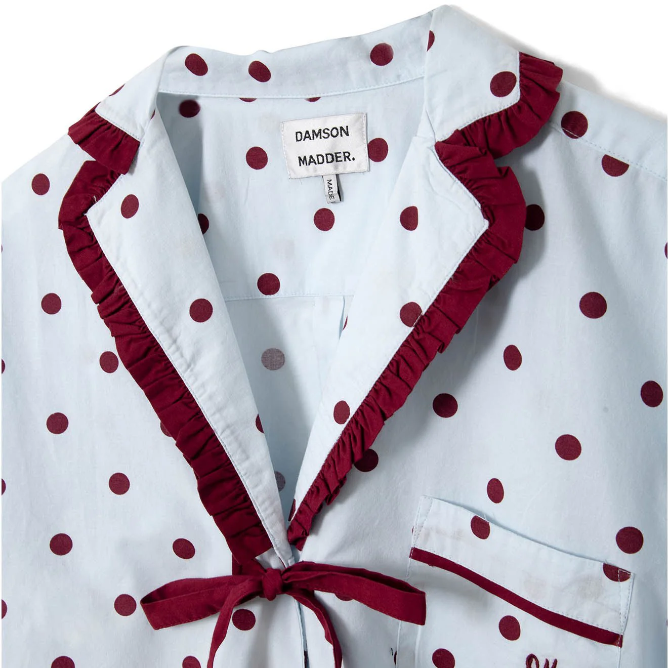 Damson Madder Antonella Pyjama Set Polka Dot Blue - Image 5