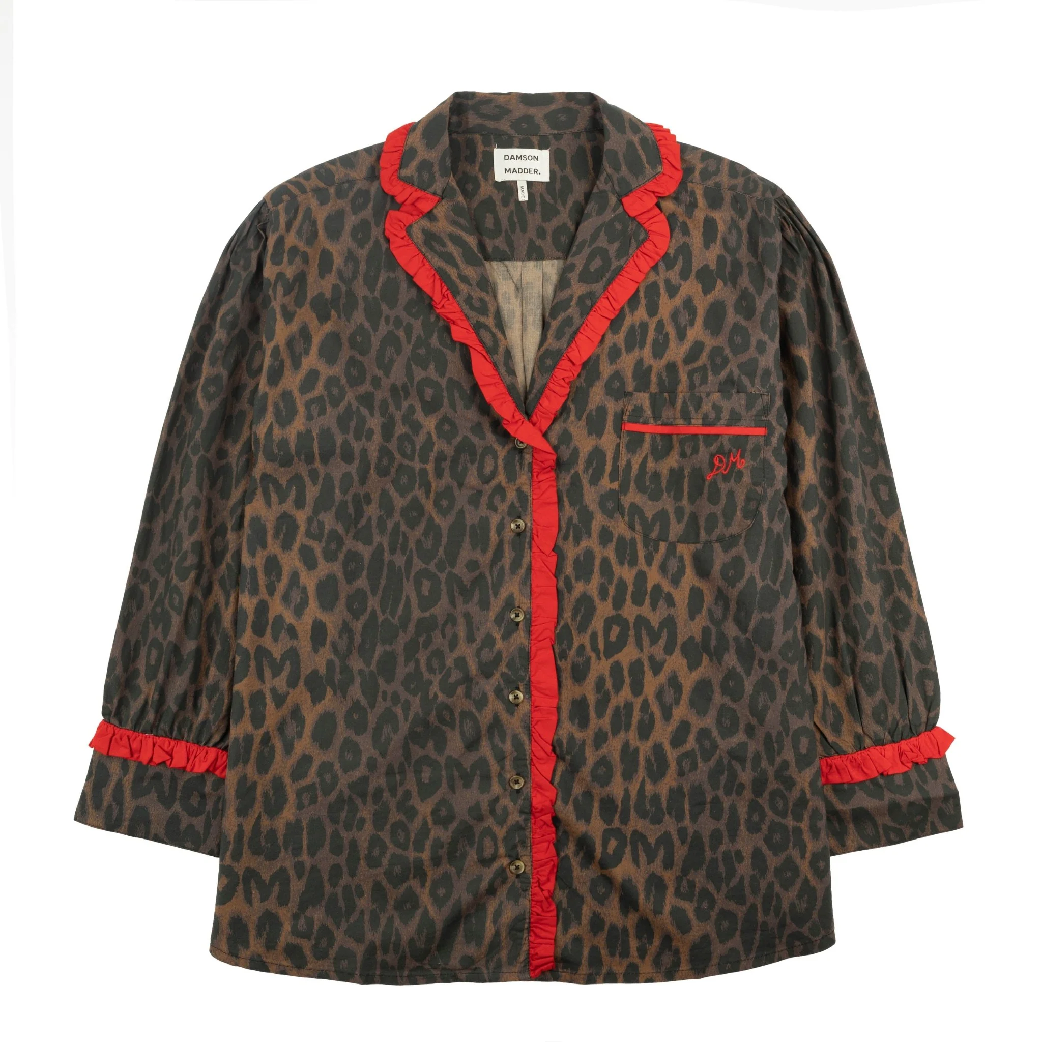 Damson Madder Antonia Pyjama Set Dark Leopard / Red - Image 2