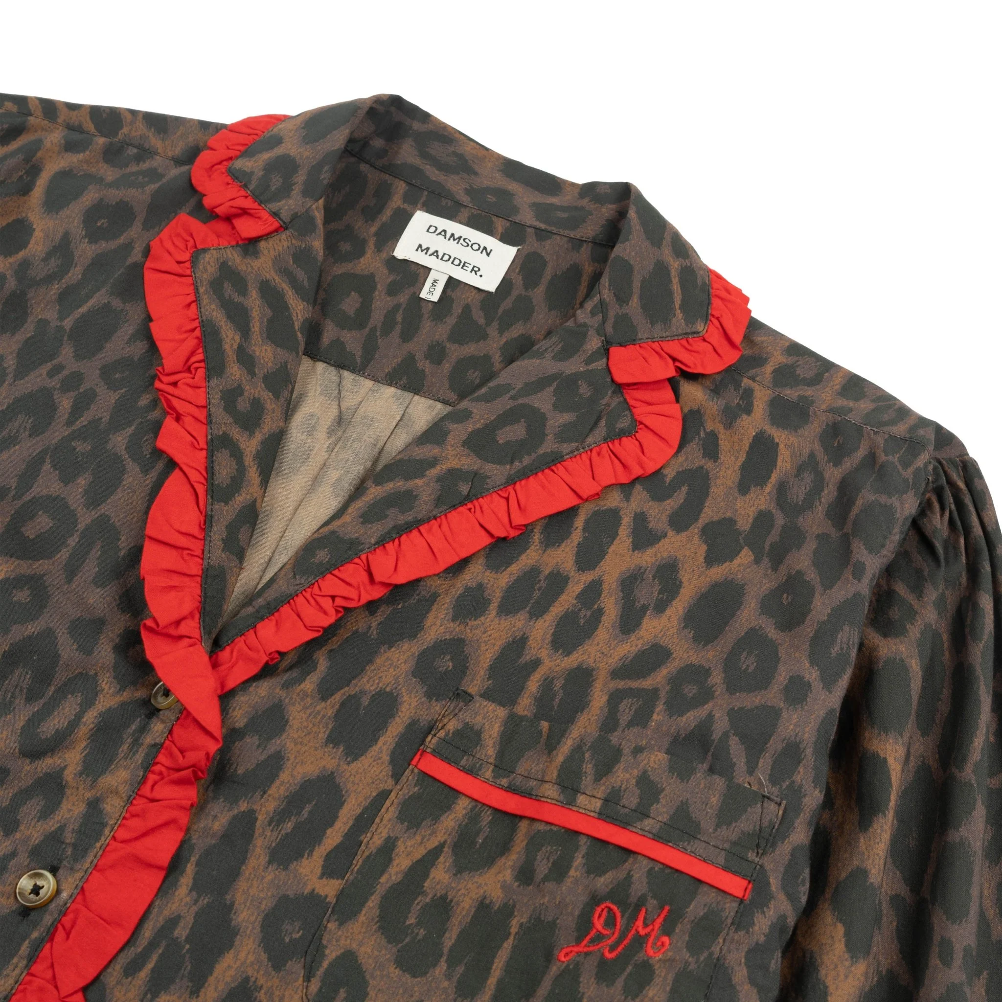 Damson Madder Antonia Pyjama Set Dark Leopard / Red - Image 6