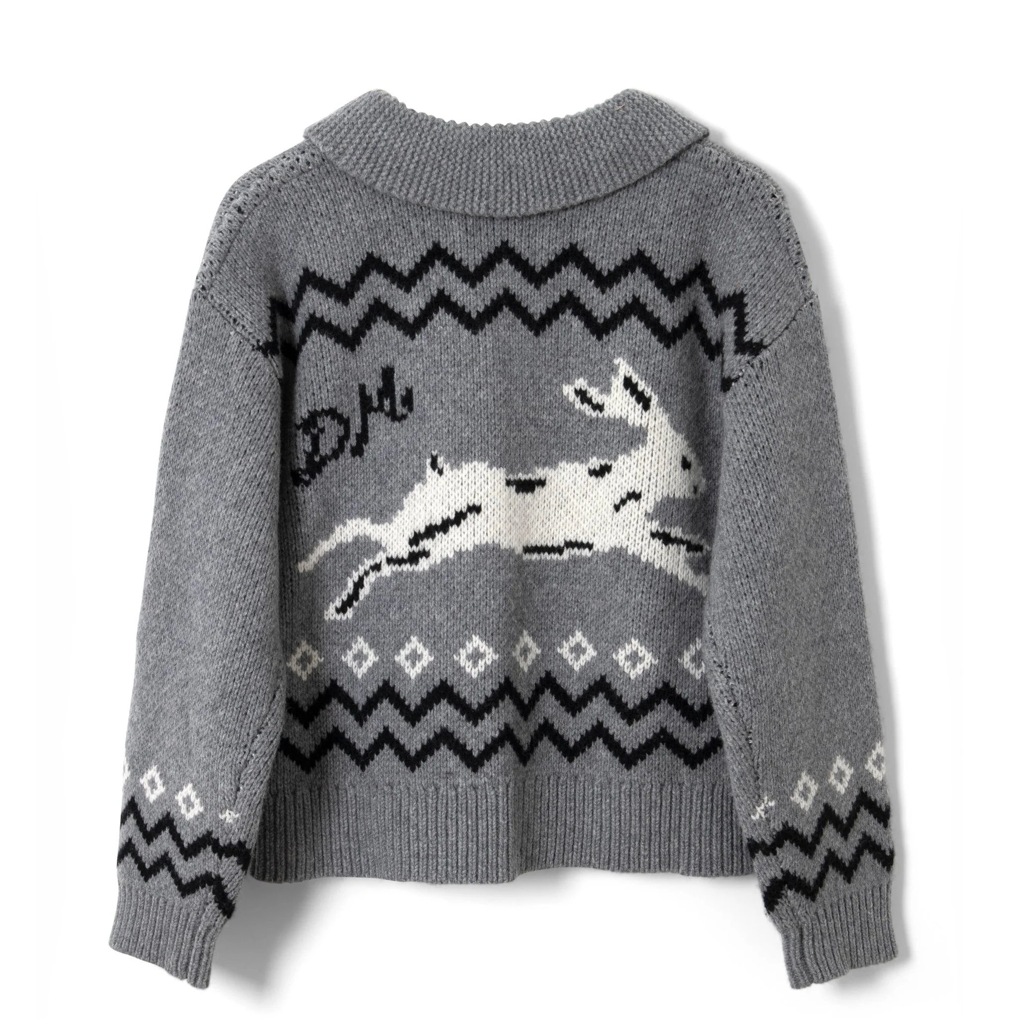 Damson Madder Cecily Collar Cardigan Bunny Intarsia - Image 2