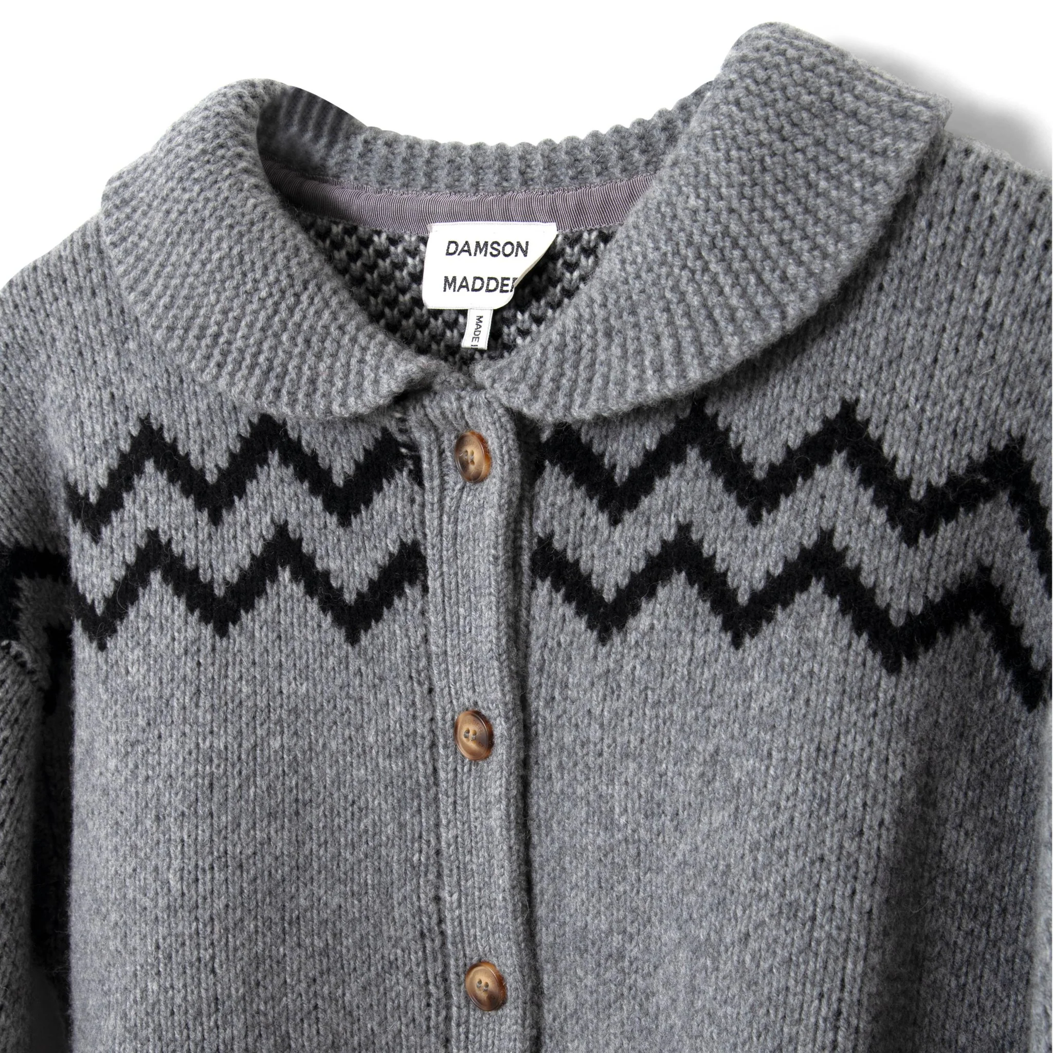 Damson Madder Cecily Collar Cardigan Bunny Intarsia - Image 3