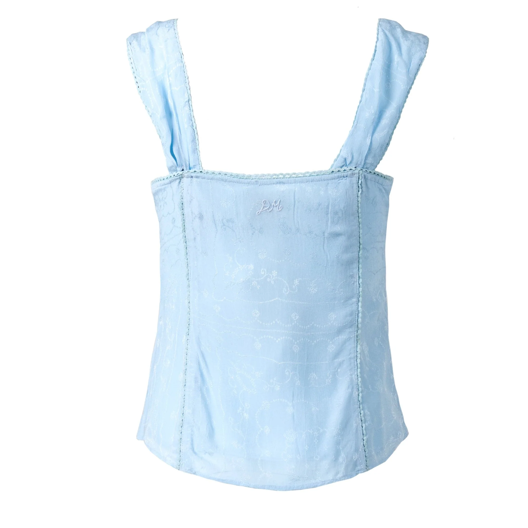 Damson Madder Charlotte Cami Blue Monika Jacquard - Image 2