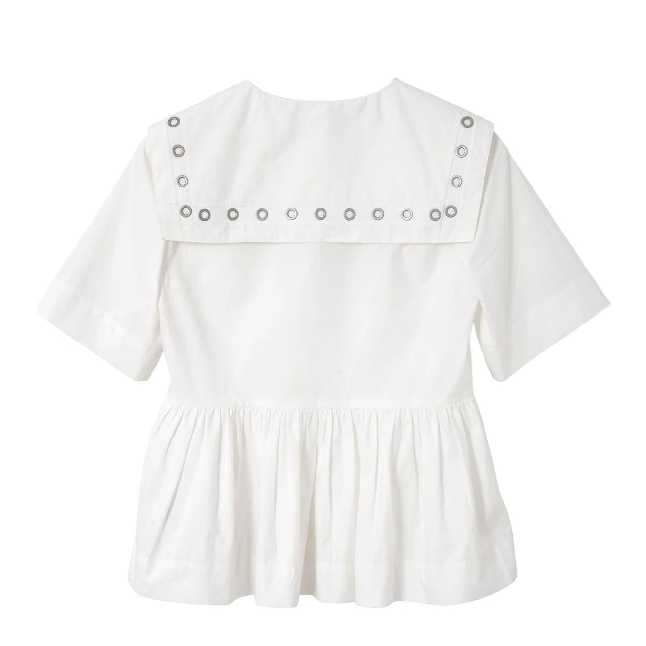 Damson Madder Cyrus Eyelet Blouse White - Image 2