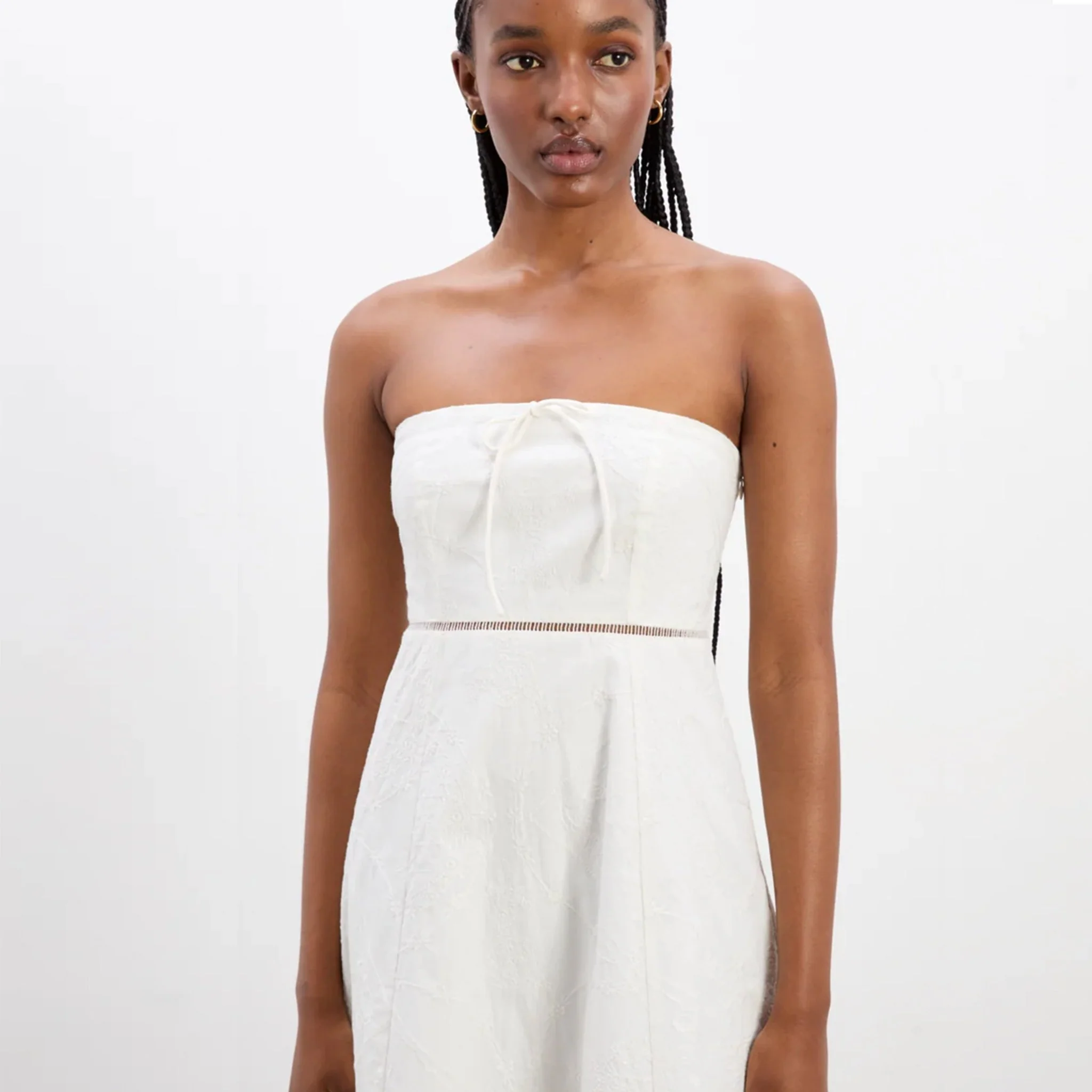 Damson Madder Fan Fan Midi Dress Patchwork Broderie - Image 6
