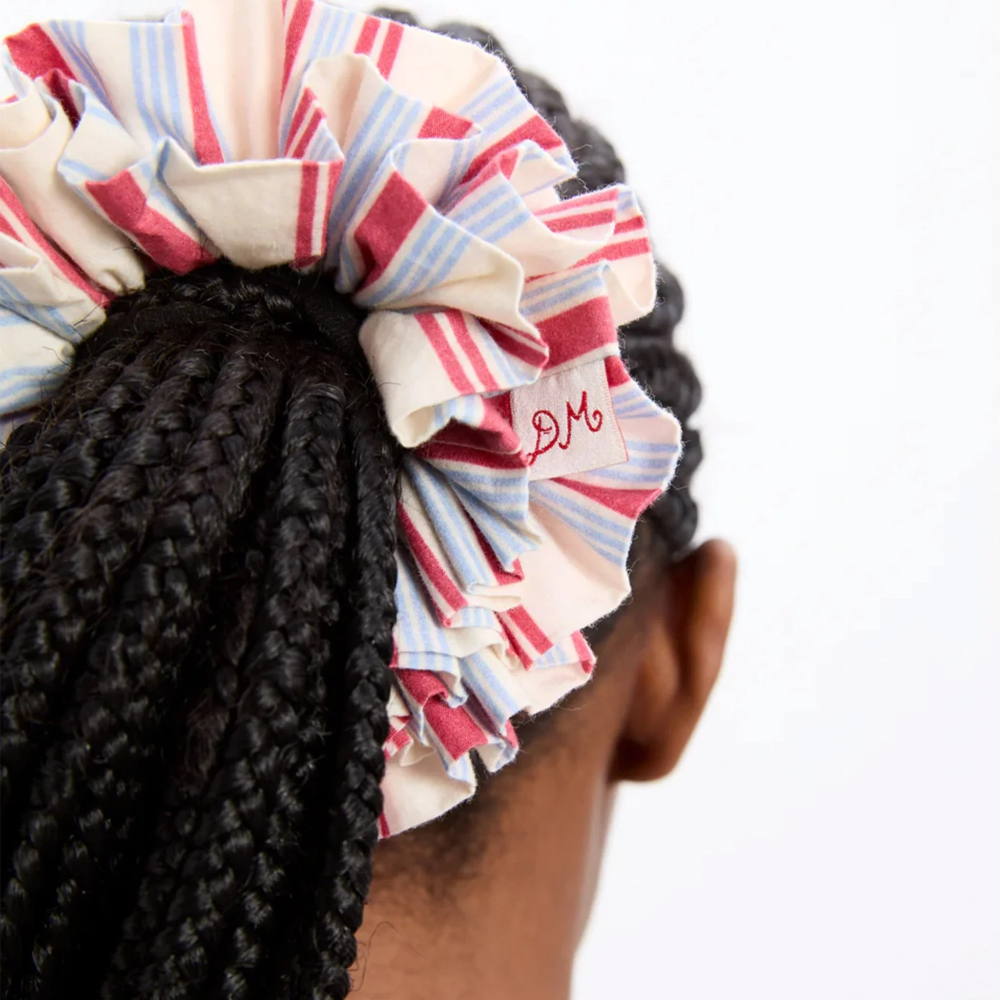 Damson Madder Garter Scrunchie Cherry Business Stripe - Image 2