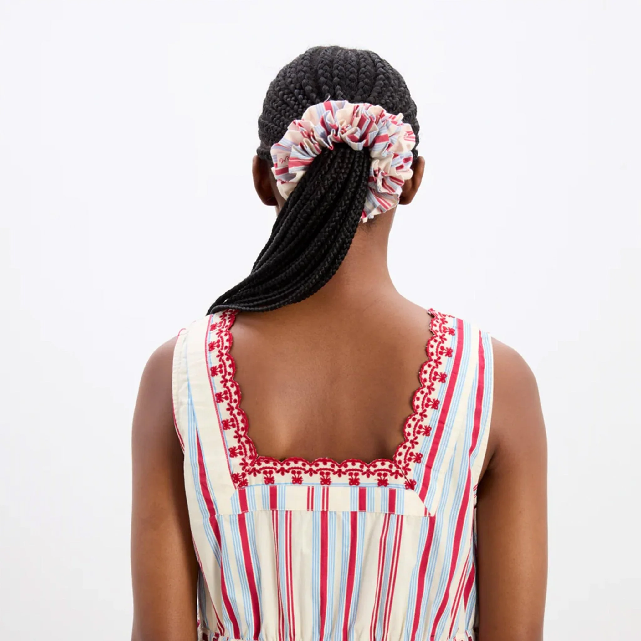 Damson Madder Garter Scrunchie Cherry Business Stripe - Image 3