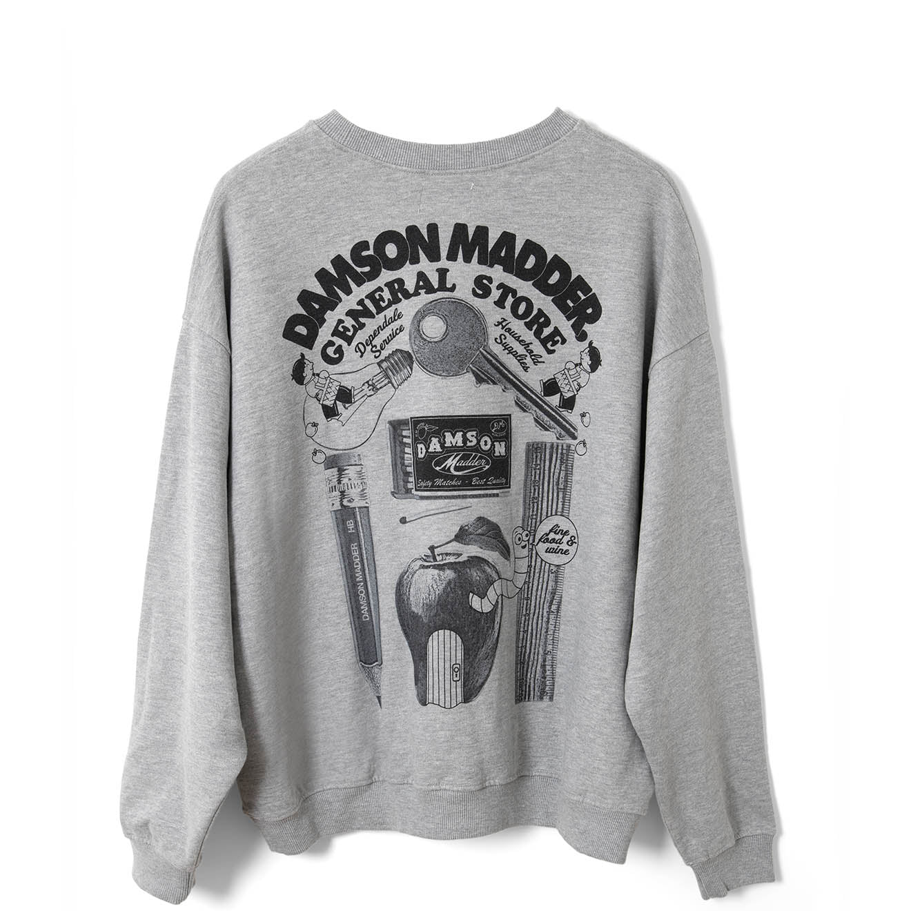 Damson Madder General Store Graphic Sweatshirt Grey Marl - Image 2