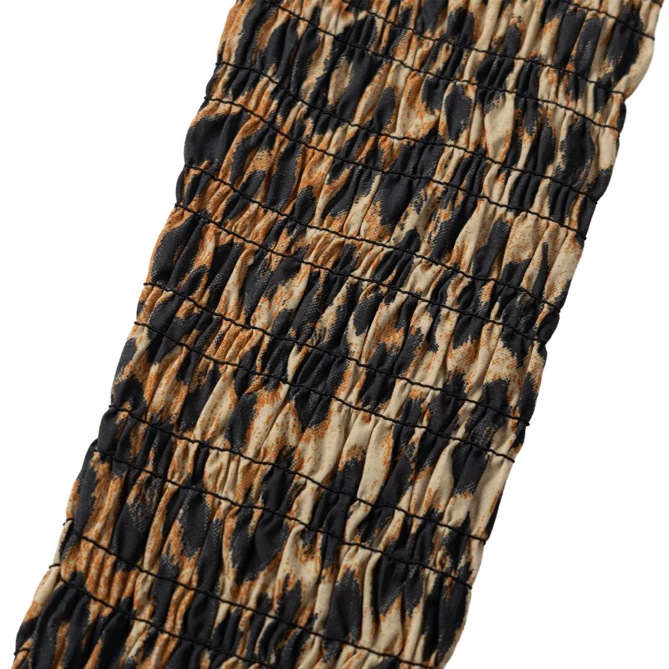 Damson Madder Harper Shirred Midi Dress Leopard - Image 3