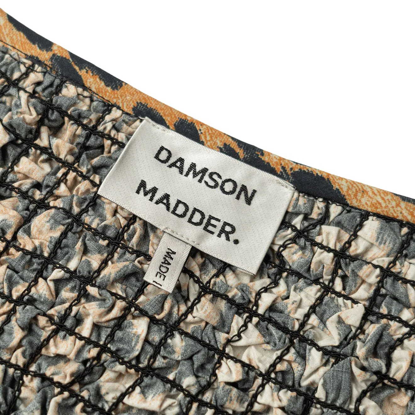 Damson Madder Harper Shirred Midi Dress Leopard - Image 4