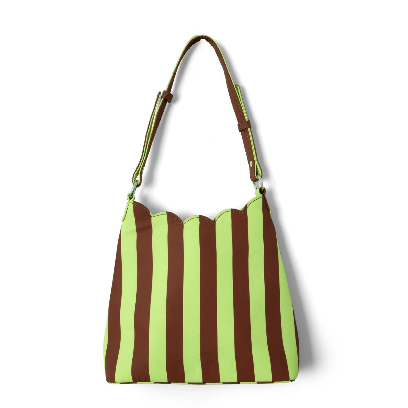 Damson Madder Lorelai Bag Avocado / Chocolate Stripe - Image 2