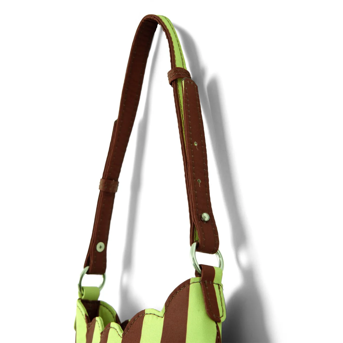 Damson Madder Lorelai Bag Avocado / Chocolate Stripe - Image 3