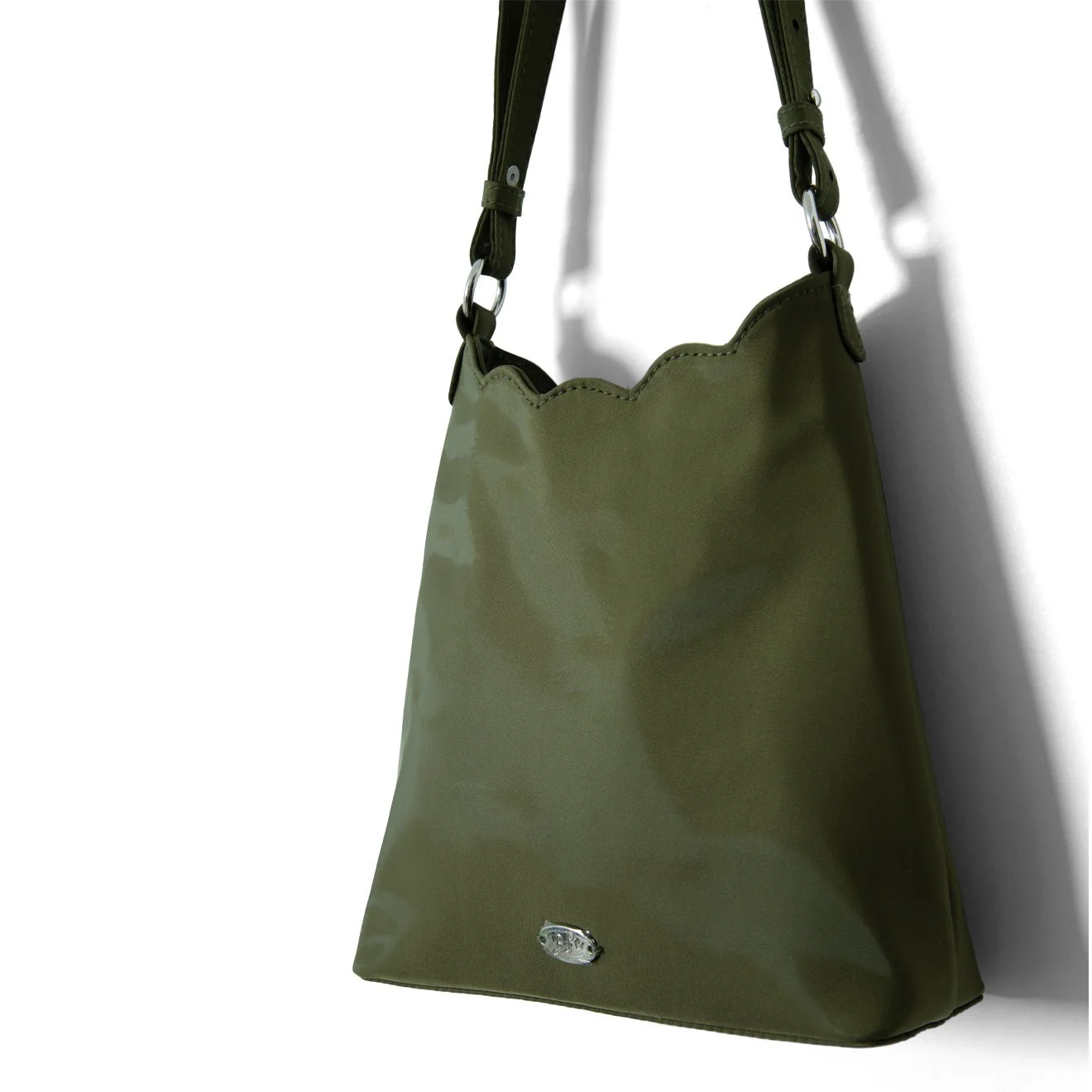 Damson Madder Lorelai Bag In Heavy Satin Olive - Image 3