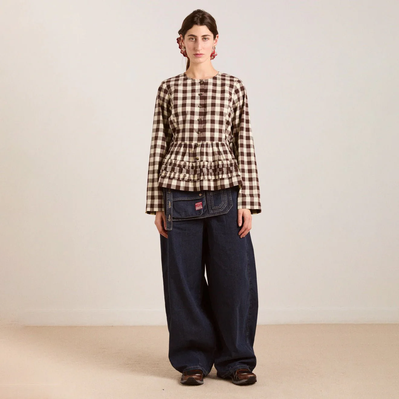 Damson Madder Madison Blouse Butter Gingham - Image 4