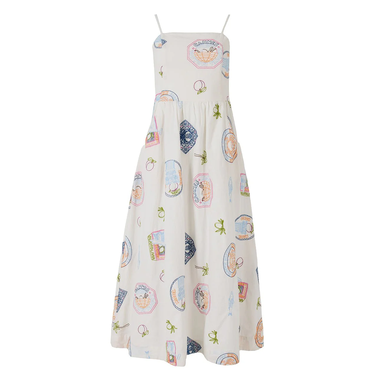 Damson Madder Peaches Midi Apron Dress Holiday Embroidery