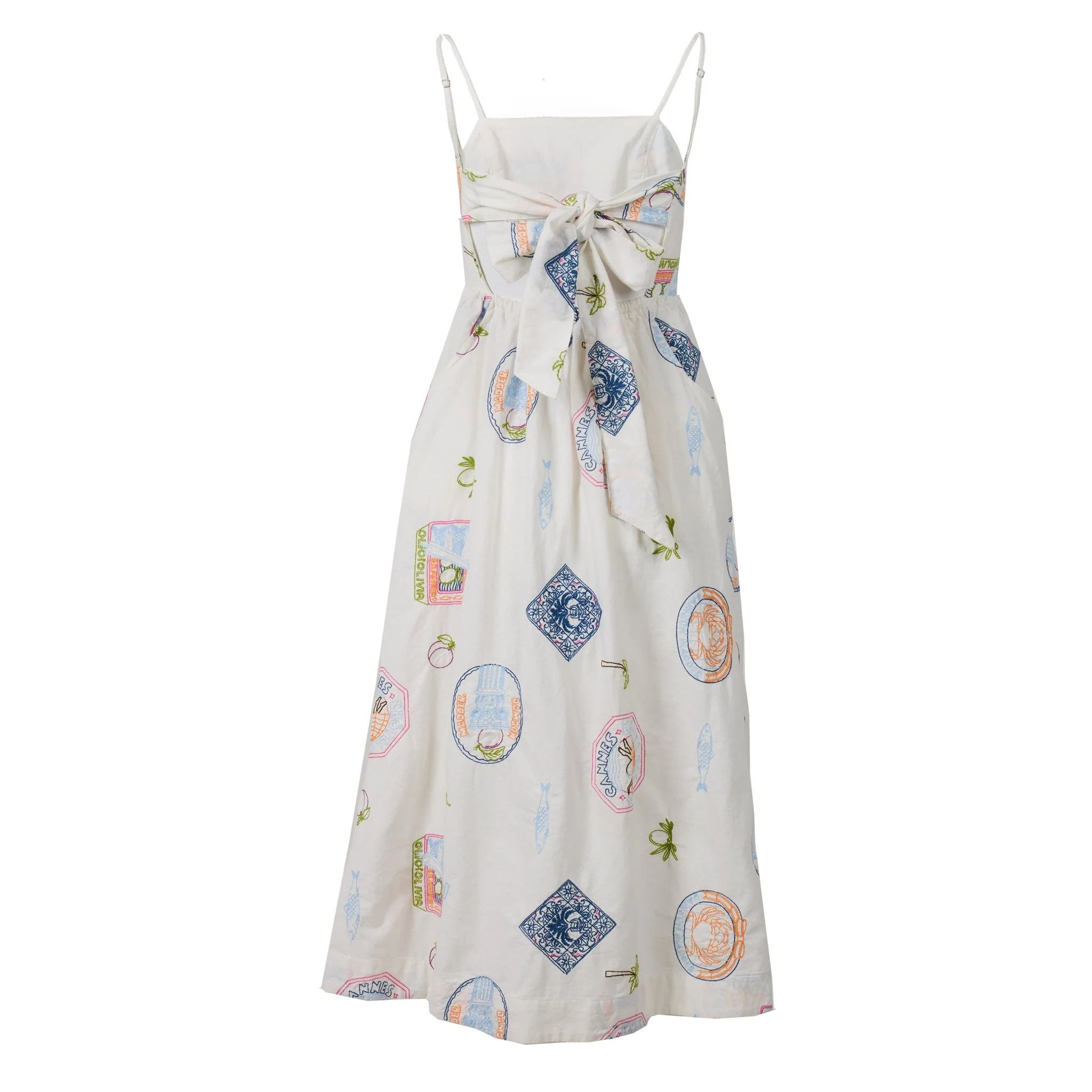 Damson Madder Peaches Midi Apron Dress Holiday Embroidery - Image 2