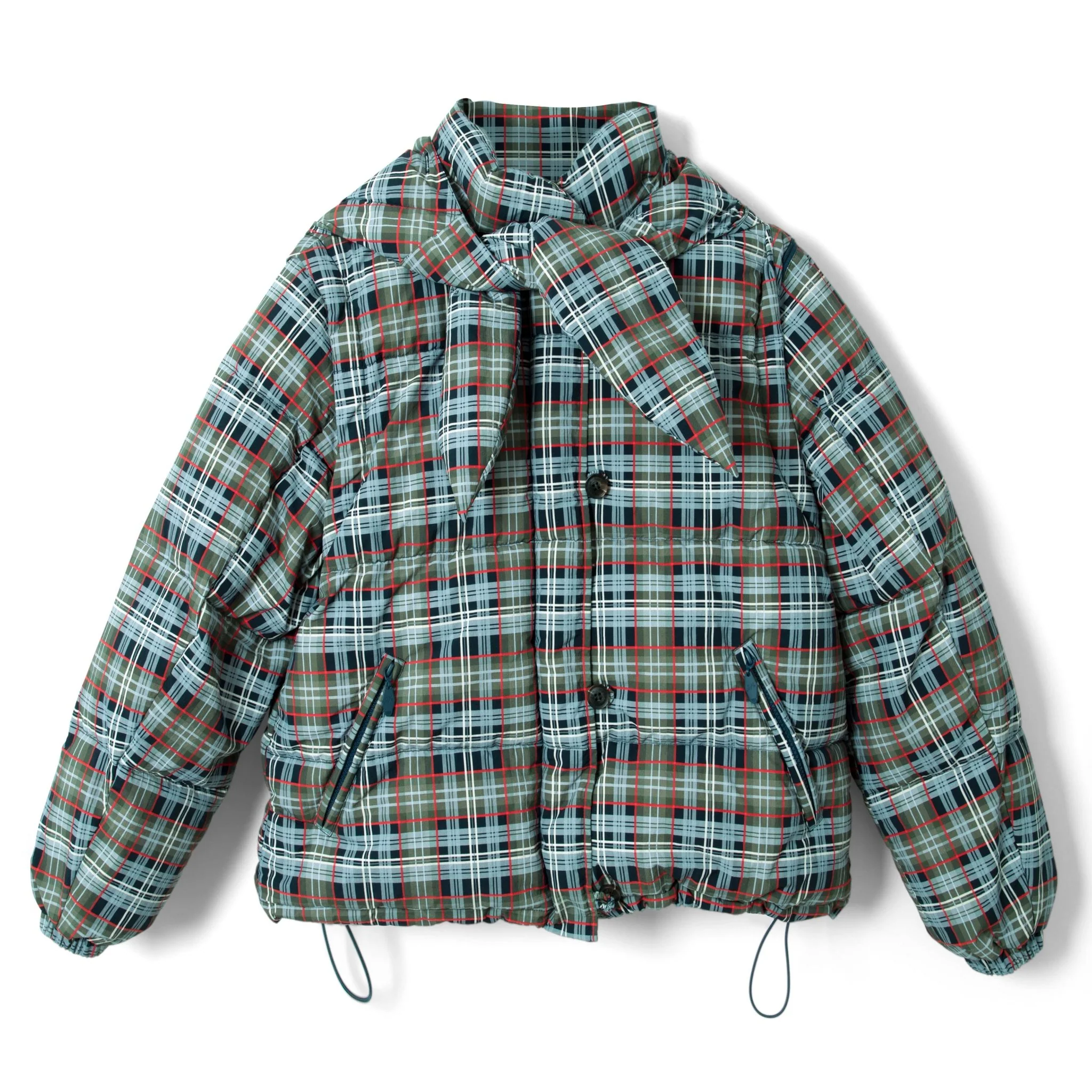 Damson Madder Pearl Hooded Puffer Multi Check