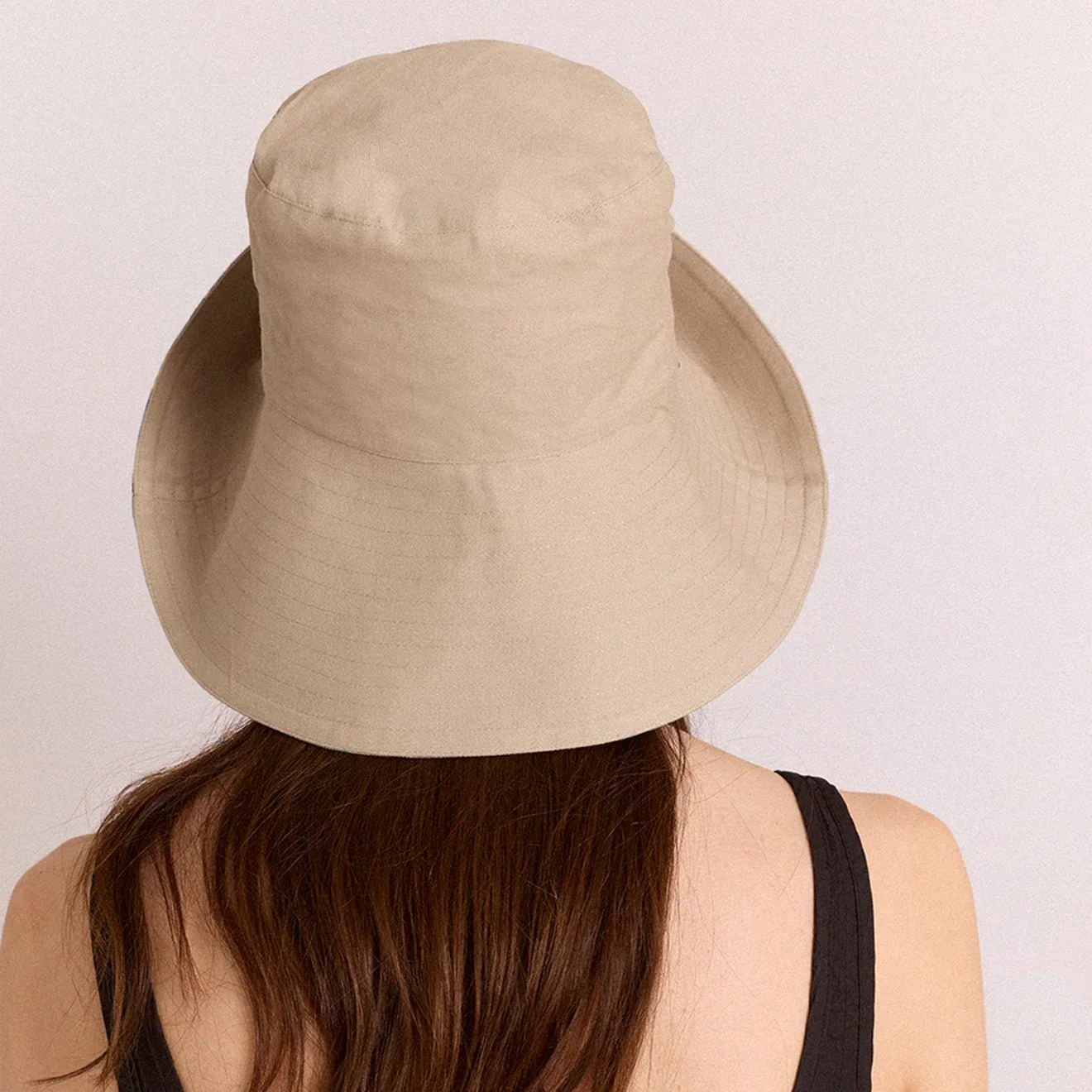 Damson Madder Reversible Sun Hat Tomboy Check & Stone - Image 5