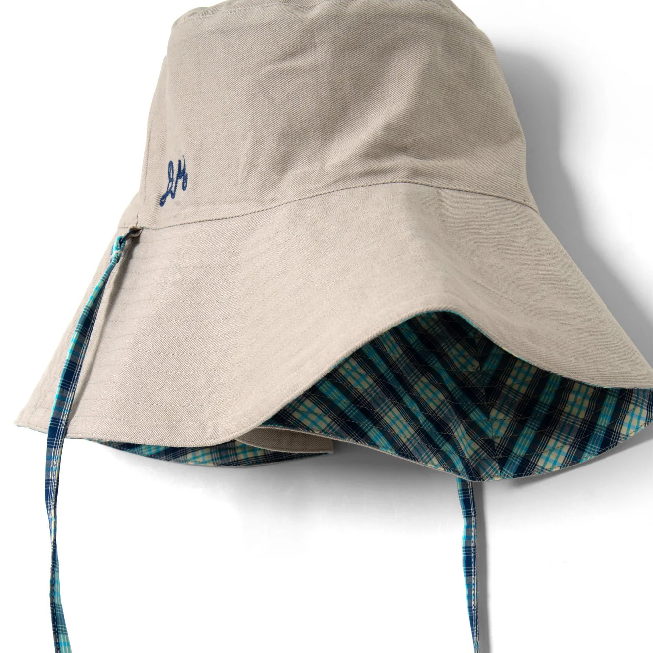 Damson Madder Reversible Sun Hat Tomboy Check & Stone - Image 7