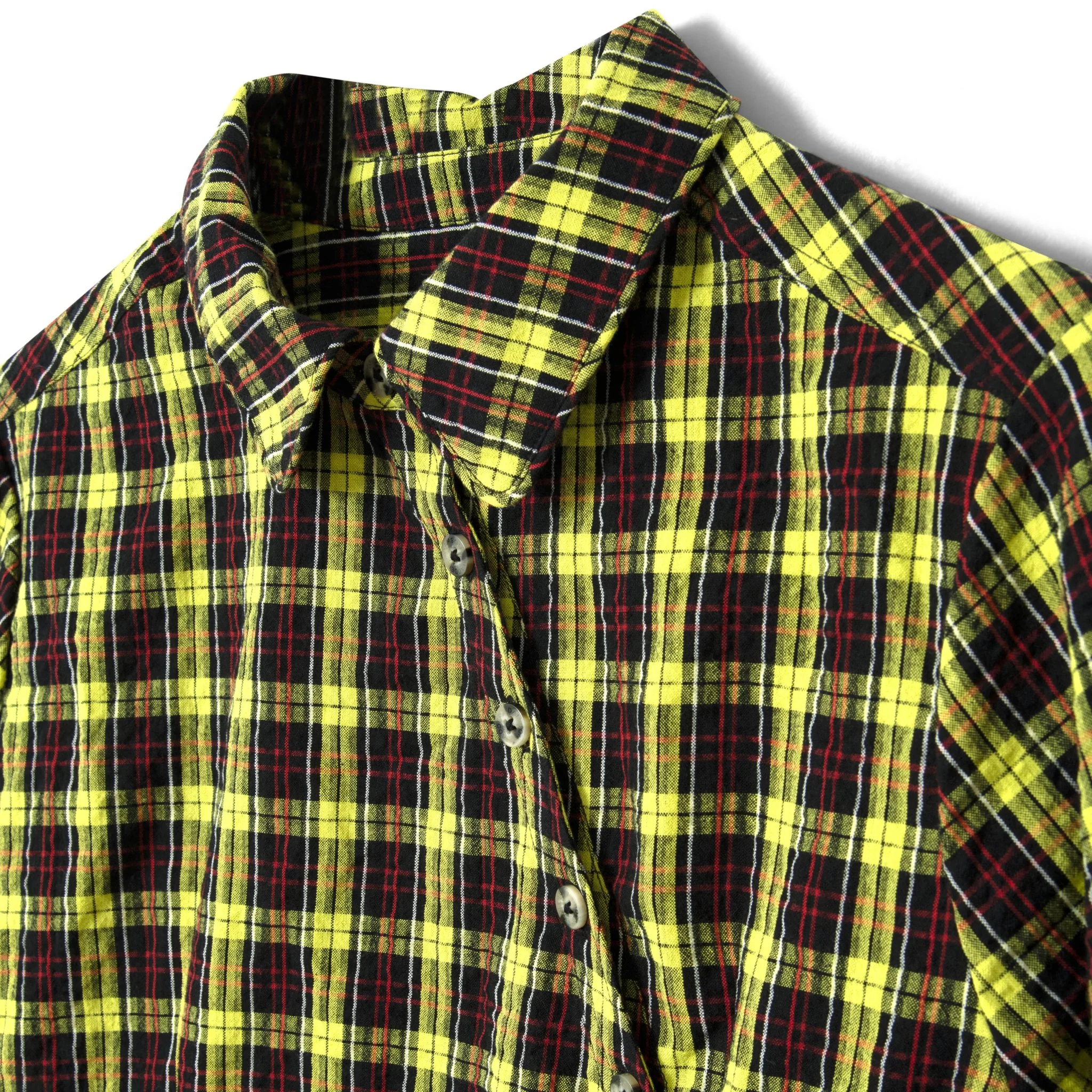 Damson Madder Robyn Shirt With Removable Tie Yellow Check - Image 3