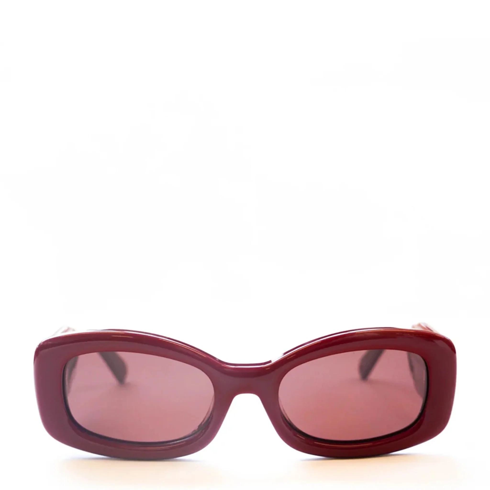 Damson Madder Rounded Square Sunglasses With Charm Detail Red