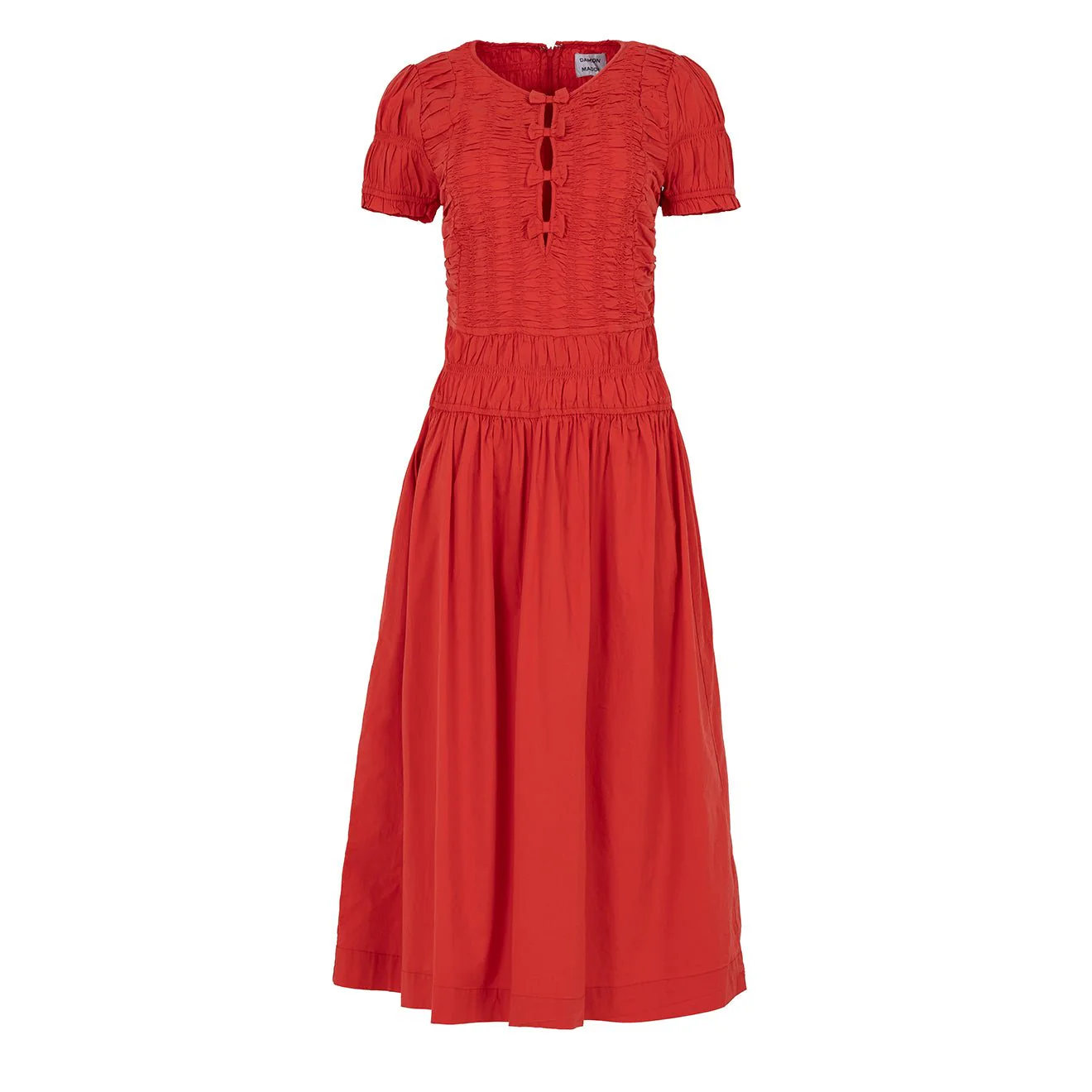 Damson Madder Saffy Midi Dress Red Alert