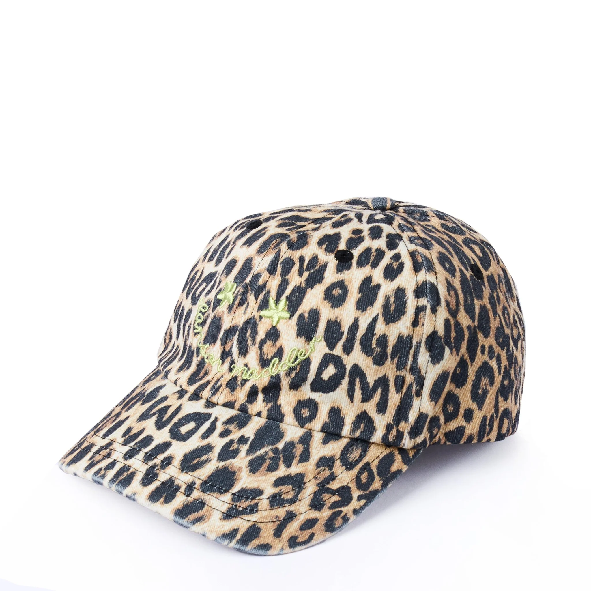 Damson Madder Smiley Cap Washed Leopard Print