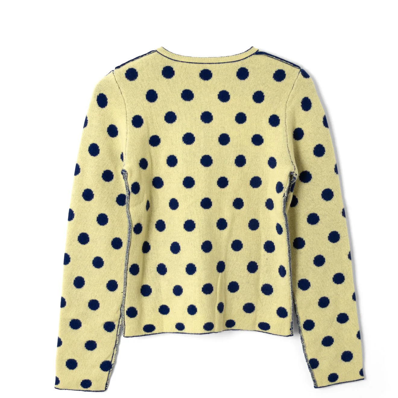 Damson Madder Tabitha Reversible Cardigan Navy / Butter Spot - Image 3
