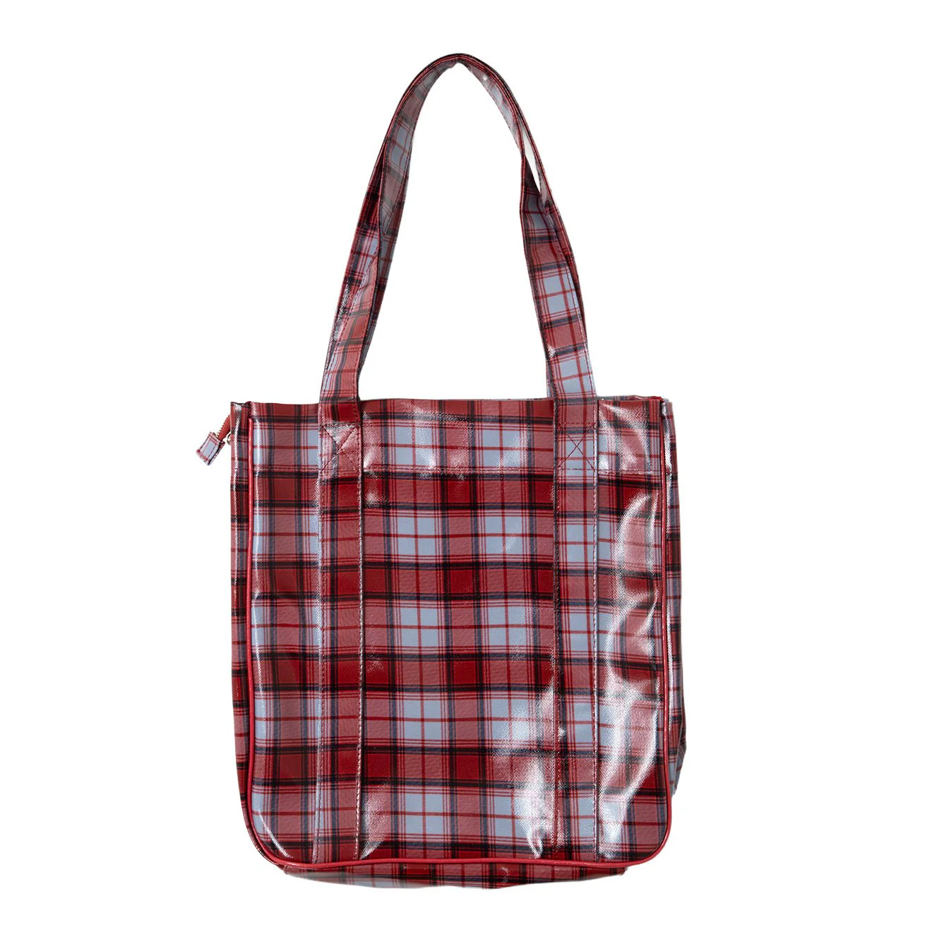 Damson Madder Tote Blue Fog Multi Check - Image 2