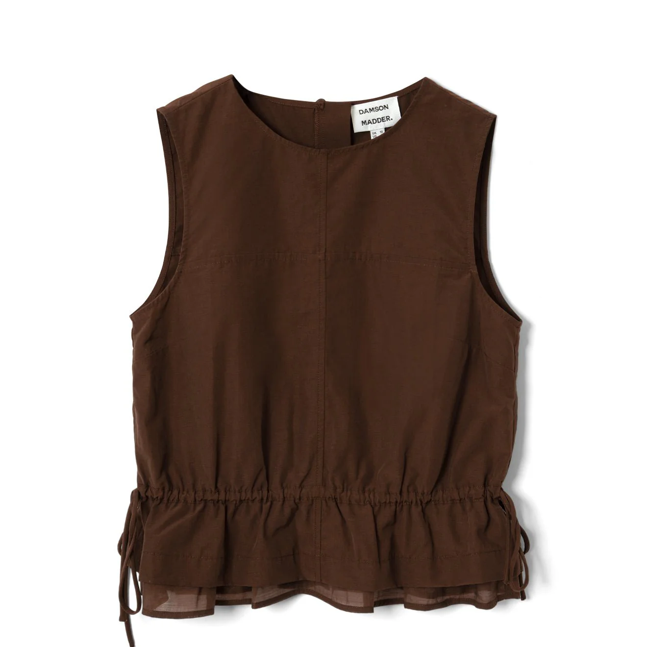 Damson Madder Womens Ailani Sheer Panel Blouse Choc