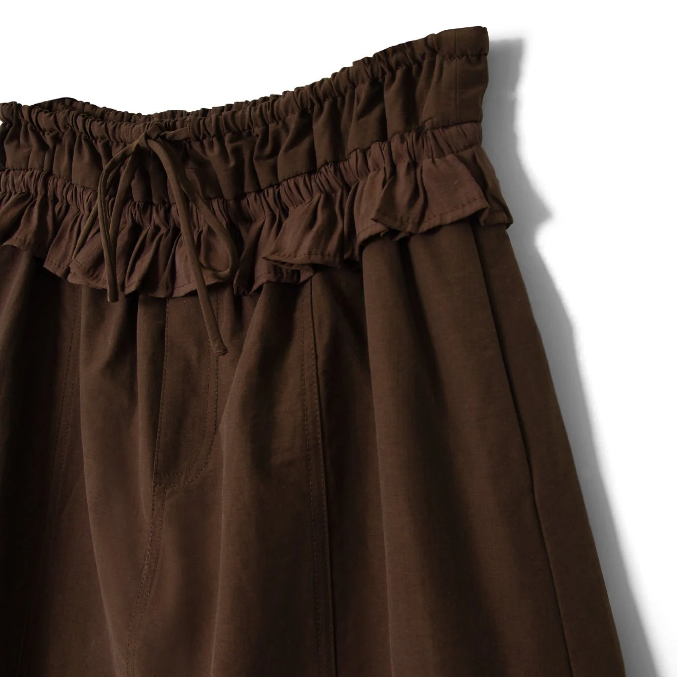Damson Madder Womens Amber Panel Midi Skirt Choc - Image 3