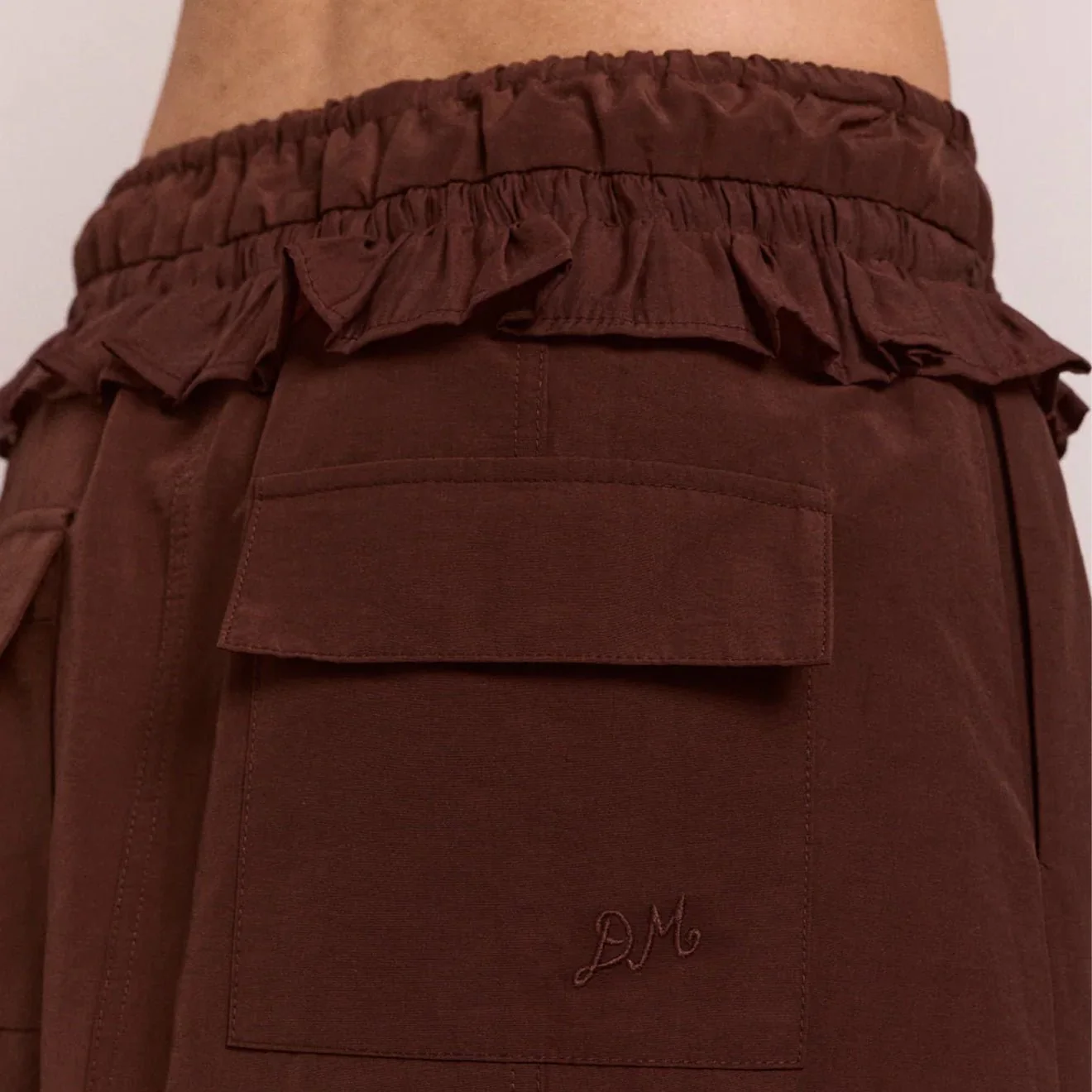 Damson Madder Womens Amber Panel Midi Skirt Choc - Image 8