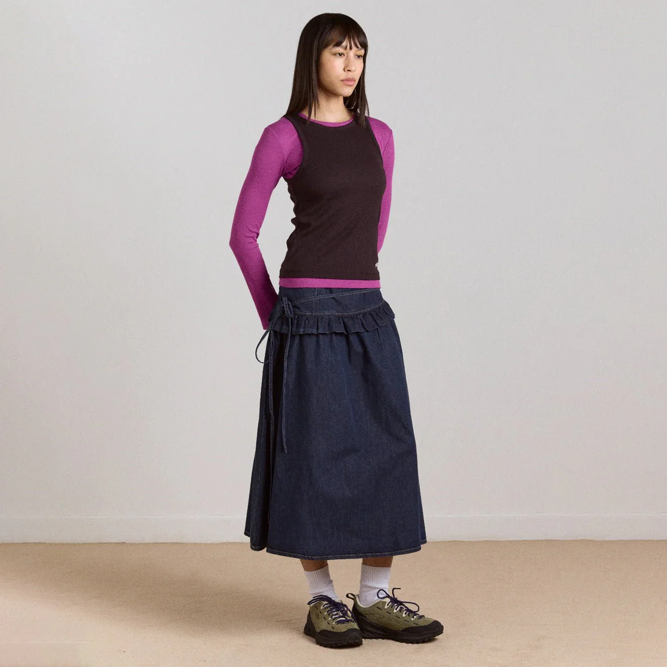 Damson Madder Womens Bellamie Skirt Dark Indigo - Image 4