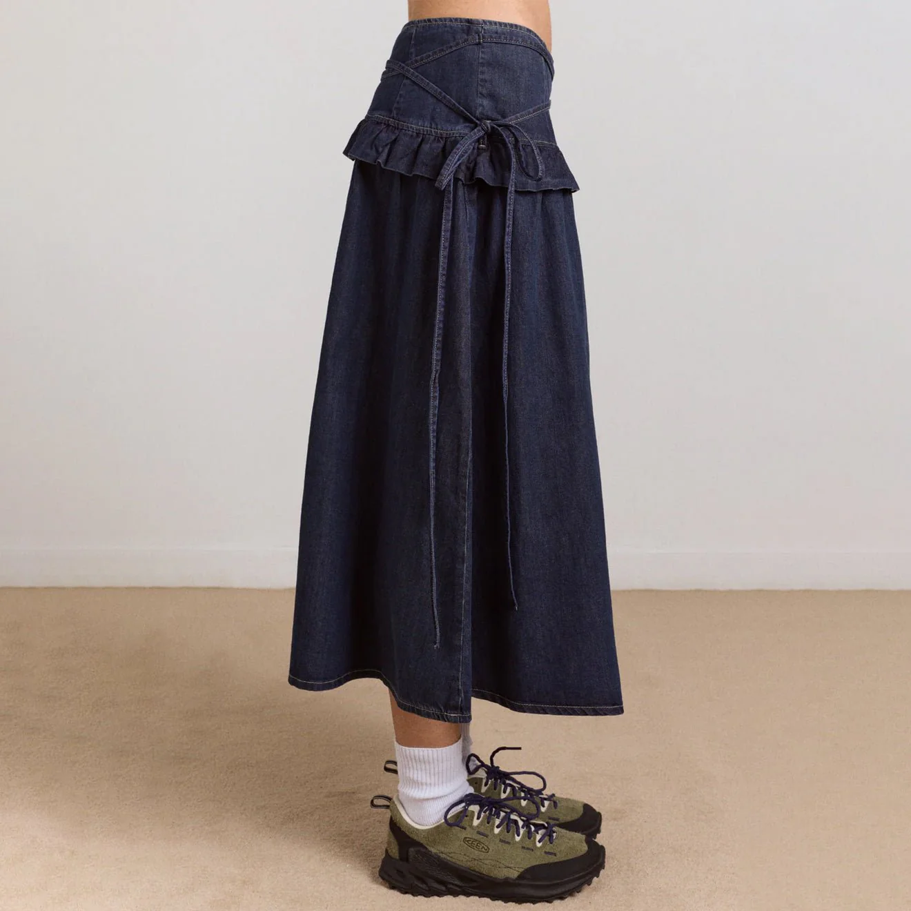 Damson Madder Womens Bellamie Skirt Dark Indigo - Image 6