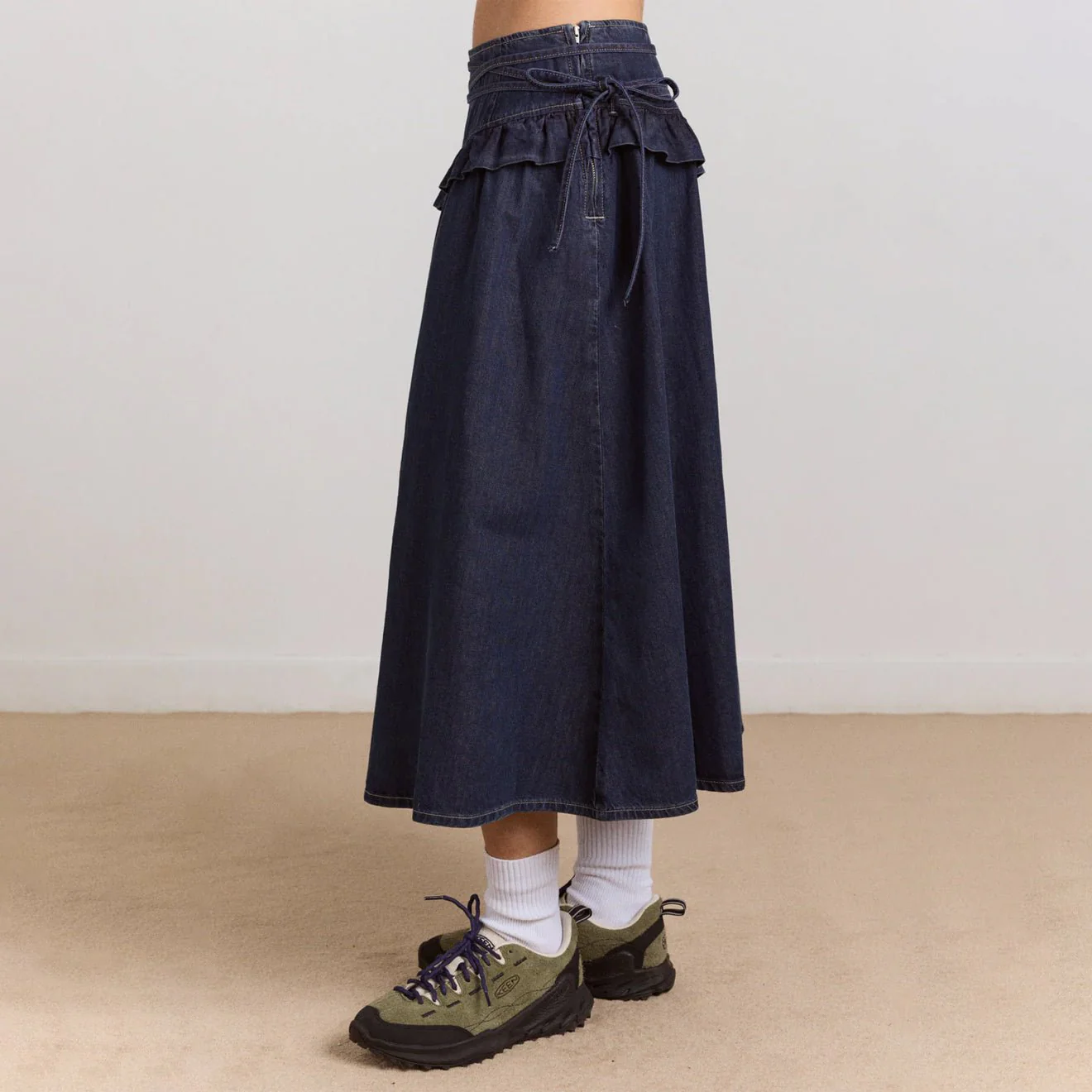 Damson Madder Womens Bellamie Skirt Dark Indigo - Image 8