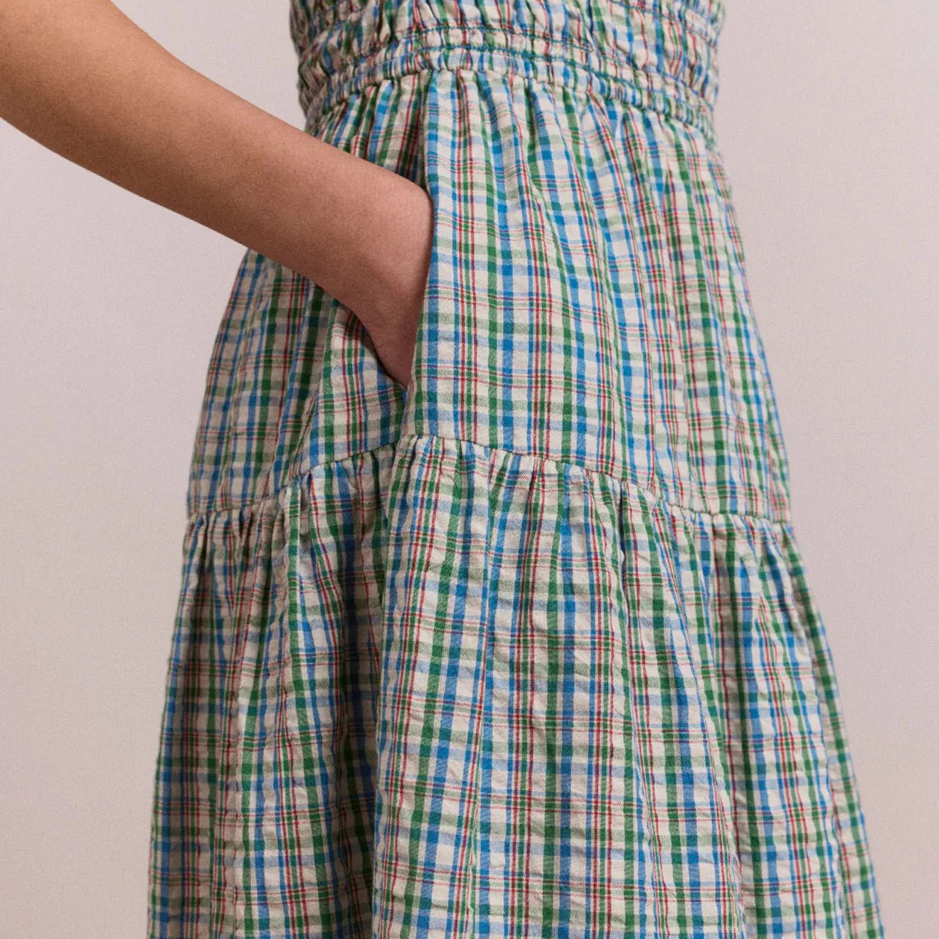 Damson Madder Womens Ebba Midi Dress Picnic Check - Image 7