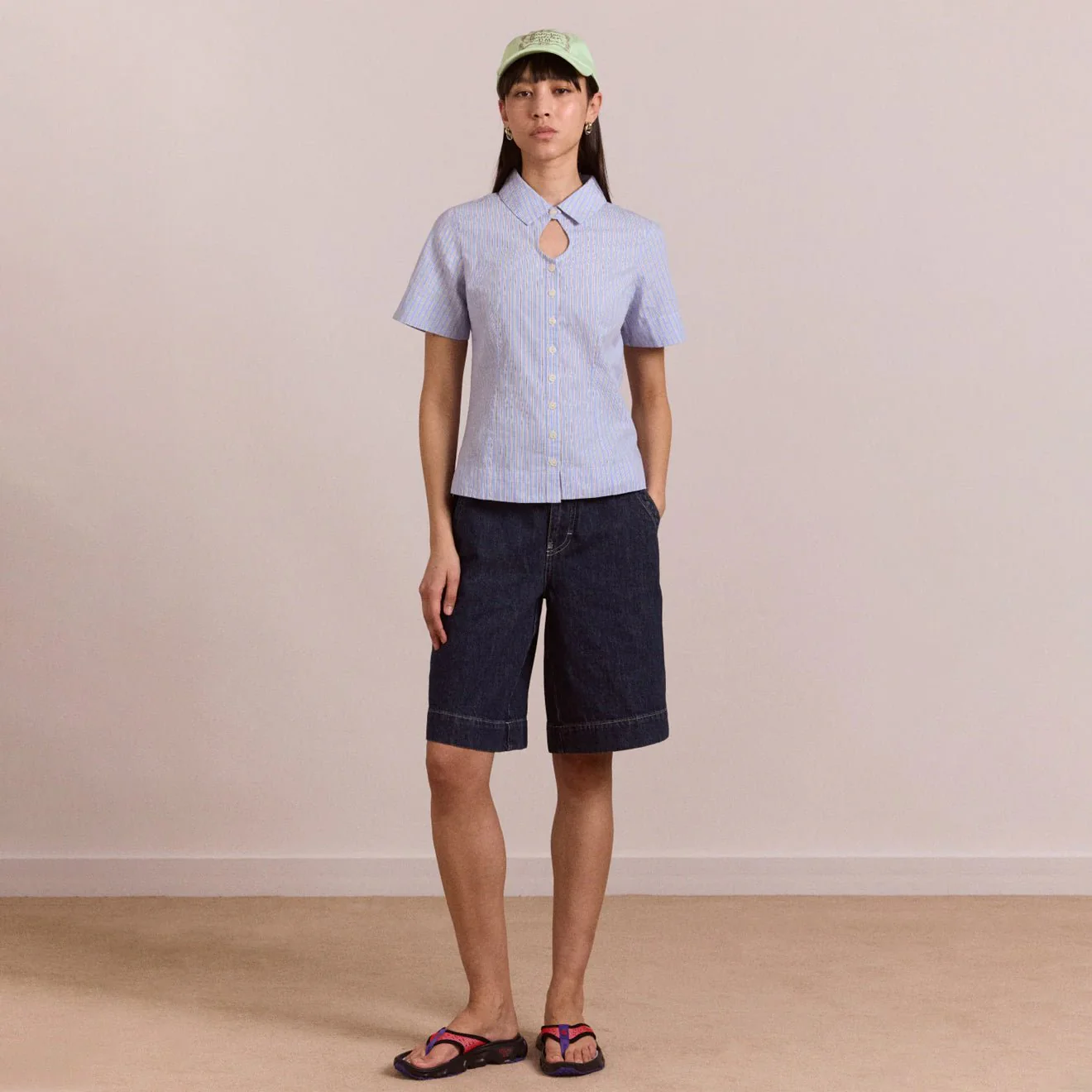 Damson Madder Womens Ebba Shirt Mini Business Stripe - Image 4